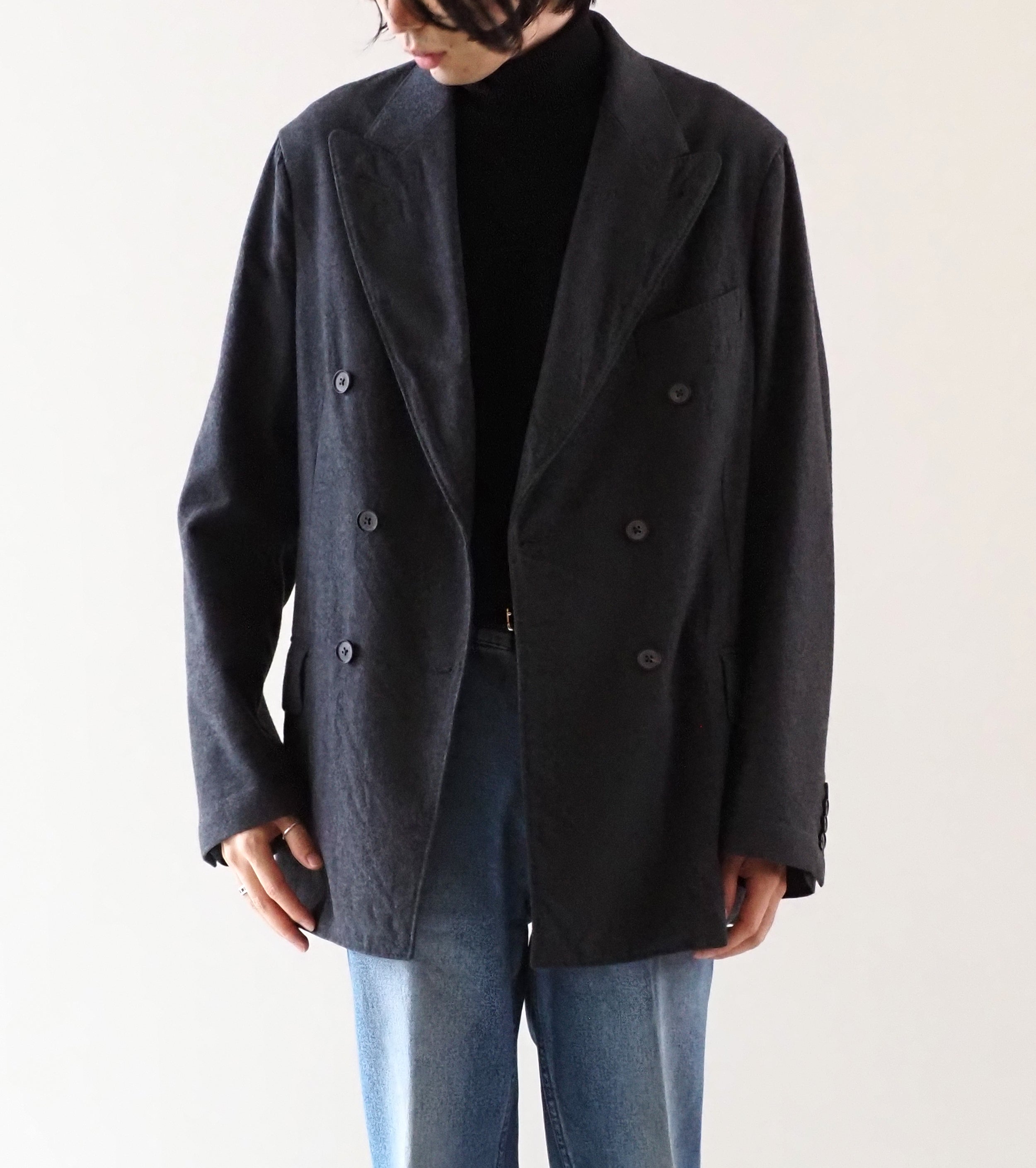 MAATEE＆SONS ダブル ウォッシュド ジャケット フランネル , Gray