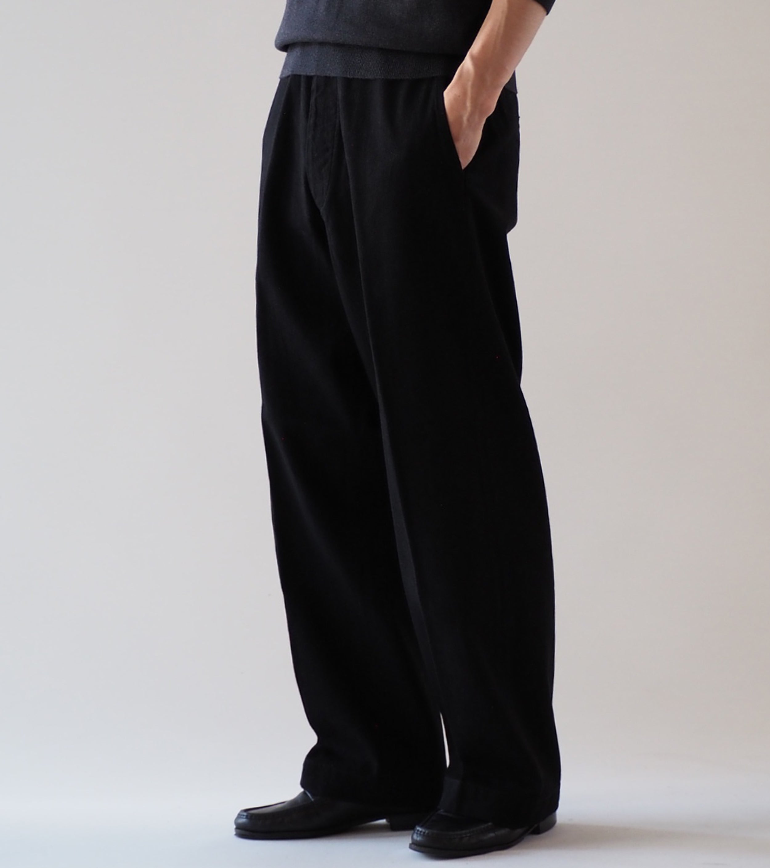 BAUTH ブラック ツイル トラウザーズ , Black – Navyblue BAUTH ブラック ツイル トラウザーズ , Black – Navyblue