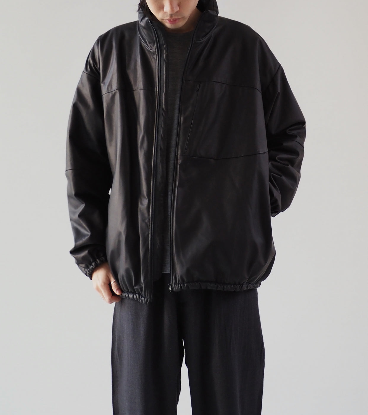 COMOLI Sheepskin Puff Jacket , Black