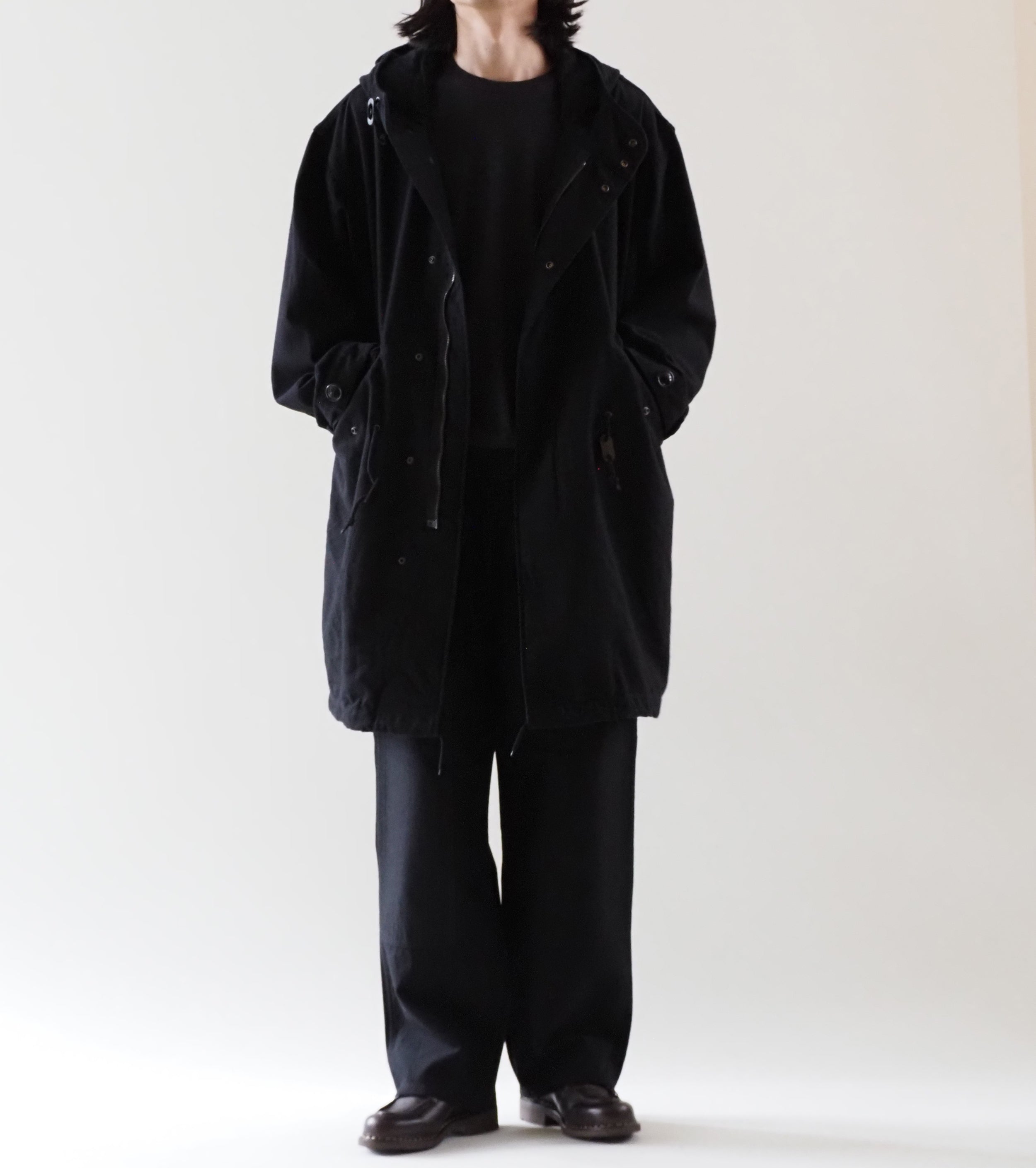 BAUTH ミリタリー フード コート , Black – Navyblue