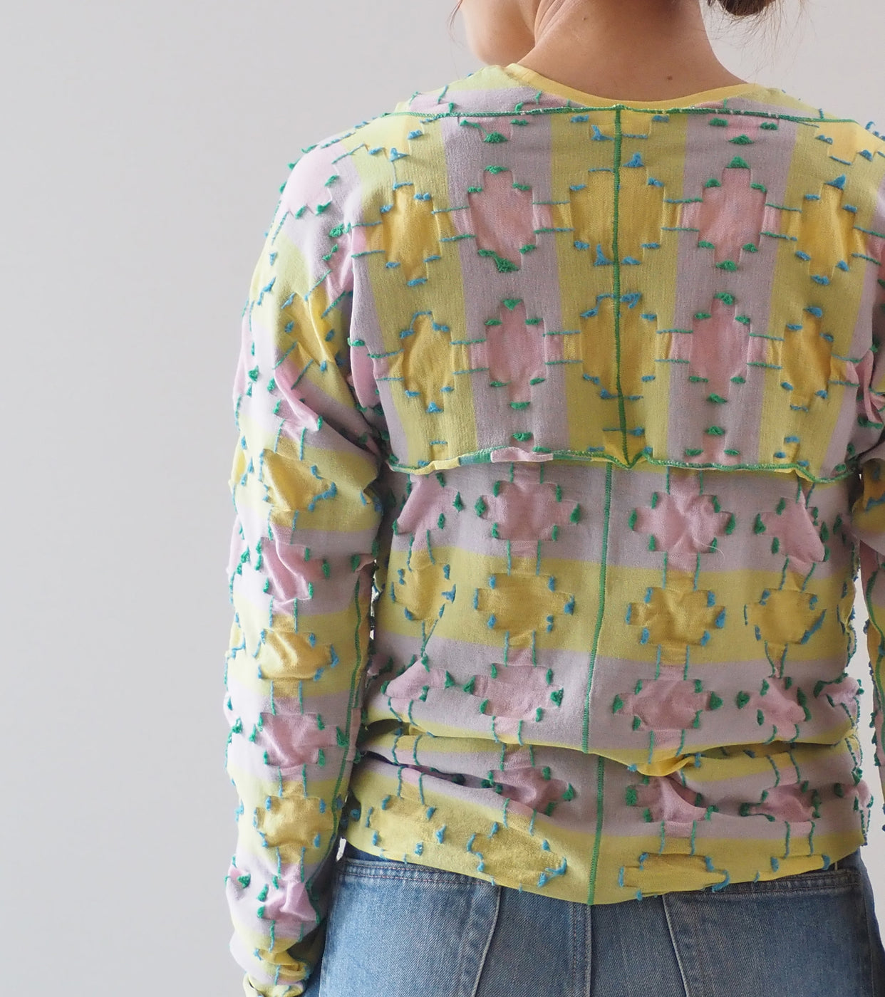 A MENDA High Gauge JQ Layered Tops, Yellow x Pink