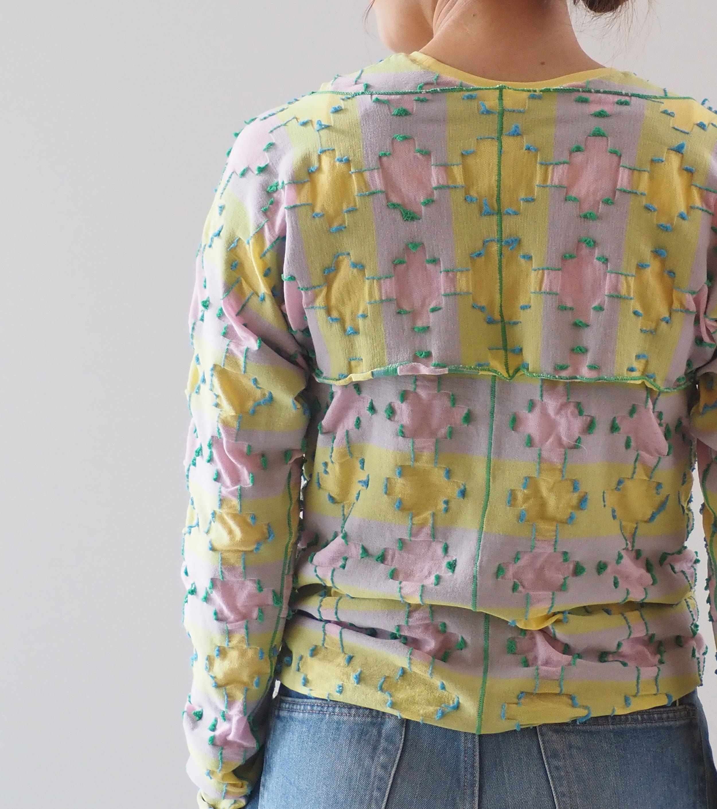 A MENDA  High Gauge JQ Layered Tops, Yellow x Pink