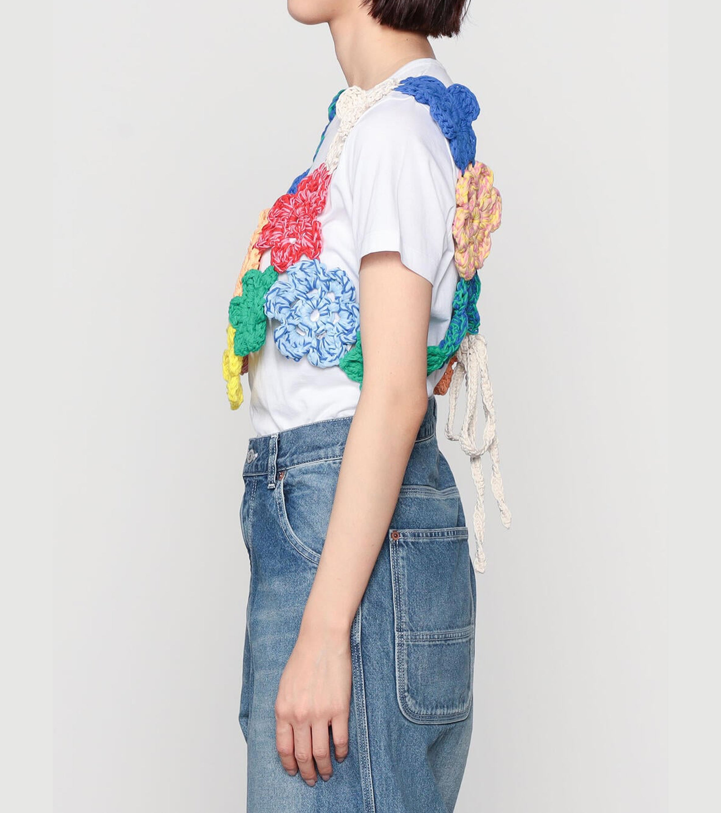 A MENDA Flower motif crochet top , Multi