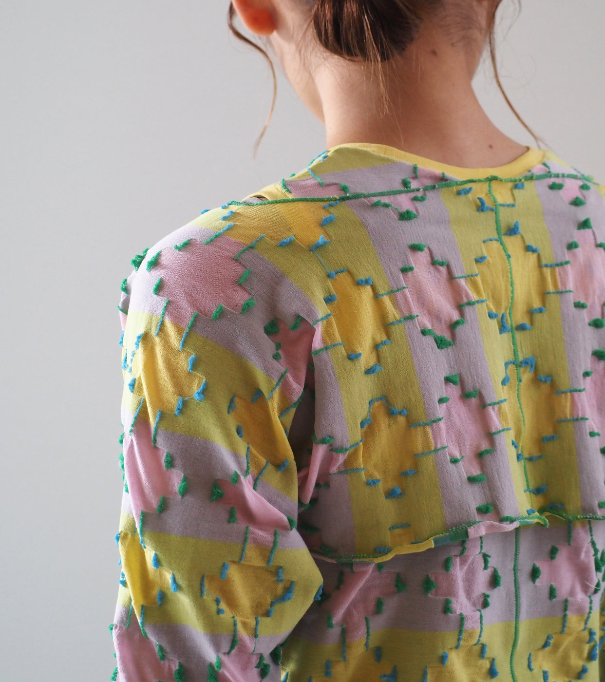 A MENDA High Gauge JQ Layered Tops, Yellow x Pink