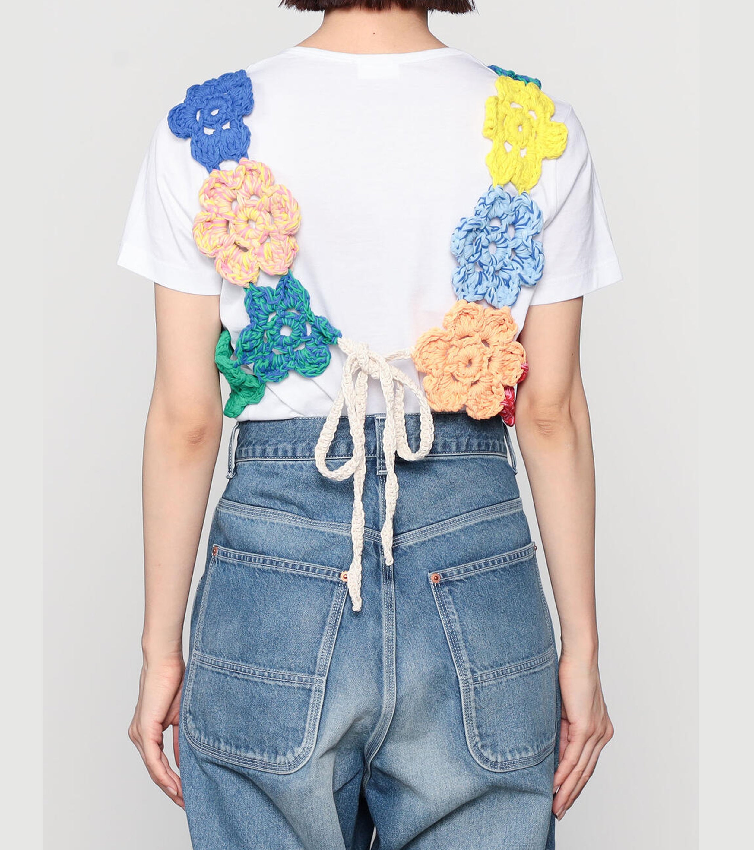 A MENDA Flower motif crochet top , Multi