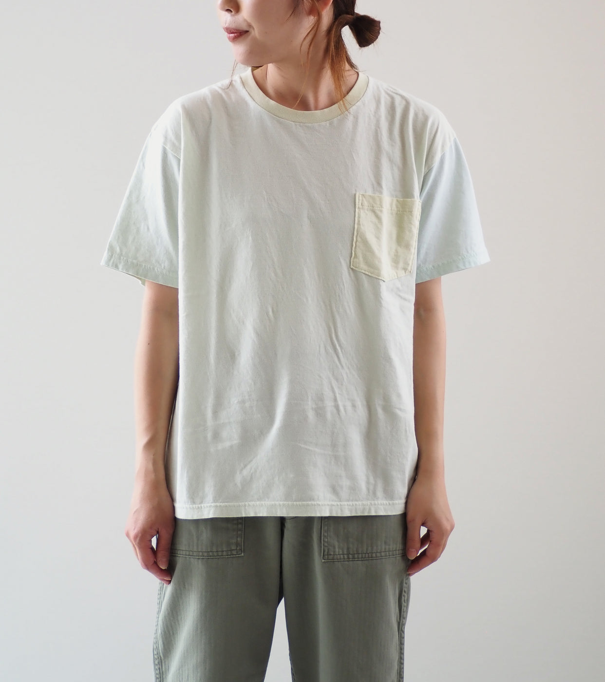 orslow 4Tone Pockets Tee Shirts, Ice Green