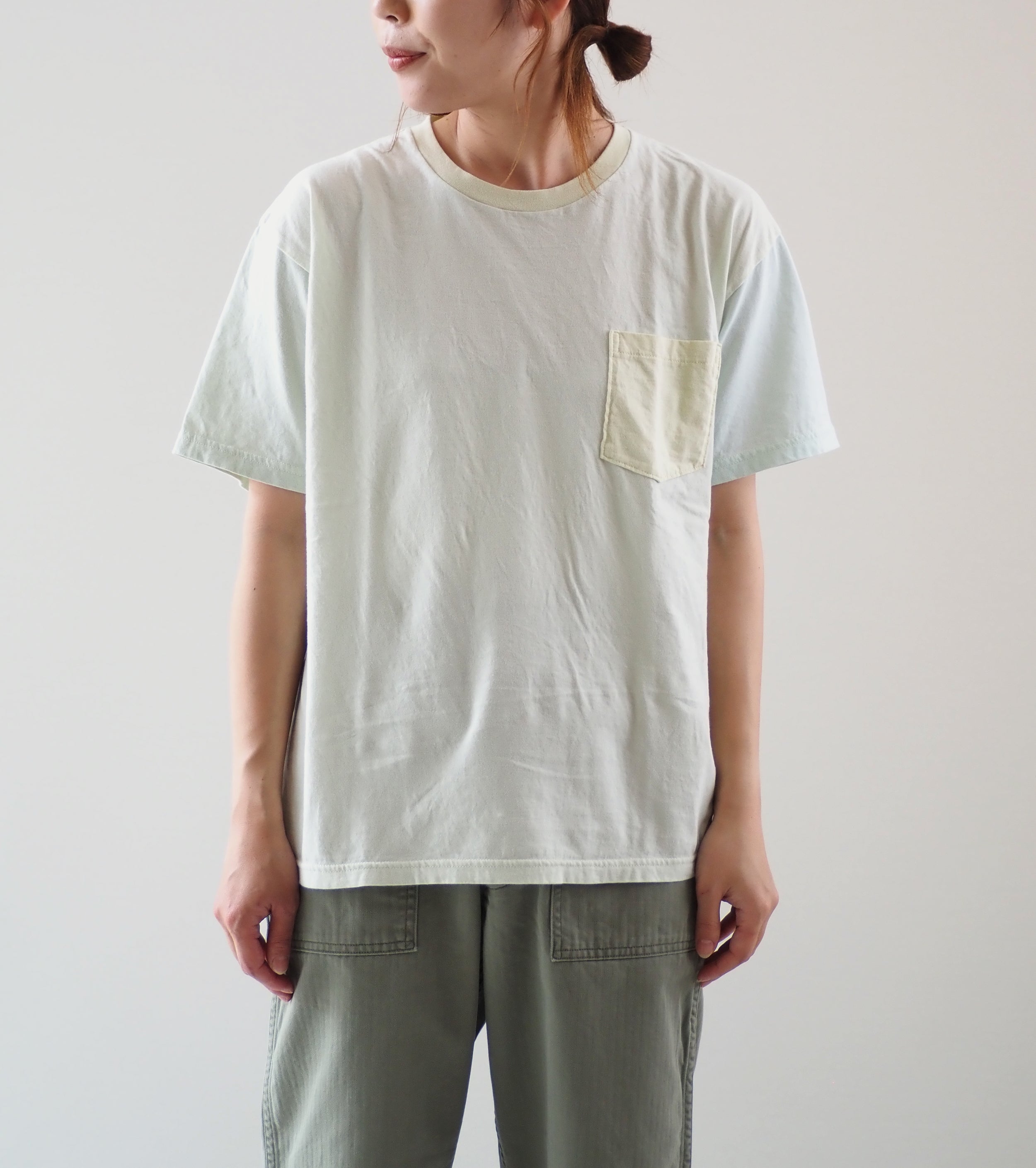 orslow 4Tone Pockets Tee Shirts, Ice Green