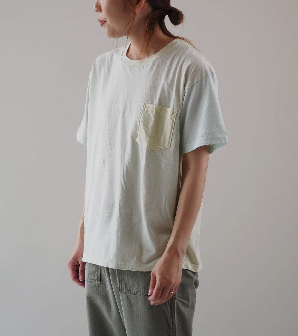 orslow 4Tone Pockets Tee Shirts, Ice Green