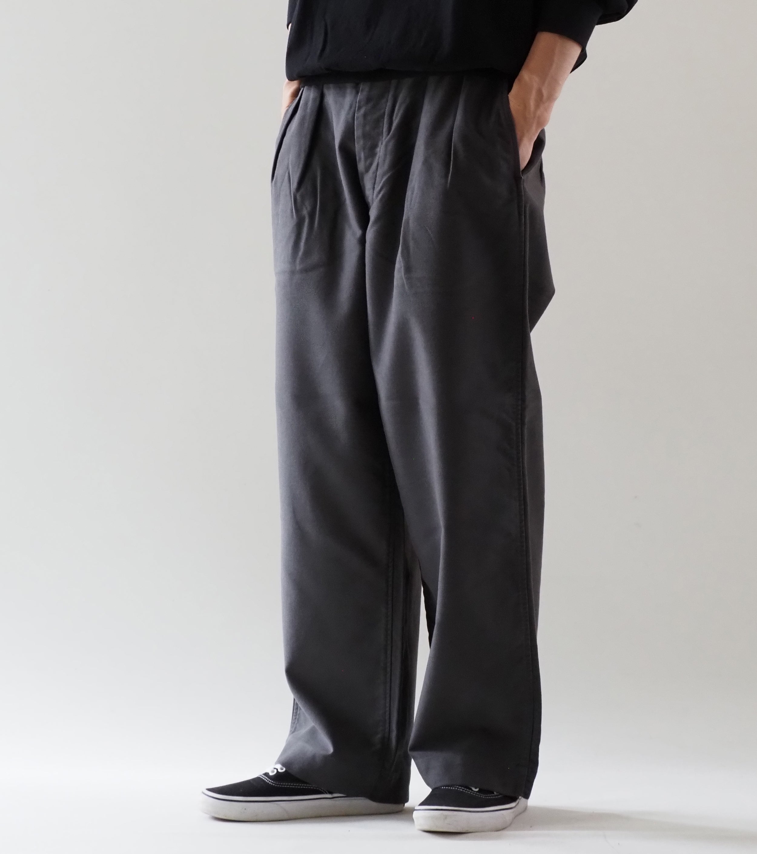 【BAUTH】 MOLESKIN MILITARY PANTS (GREY) BAUTH Moleskin Military Pants , Grey – Navyblue