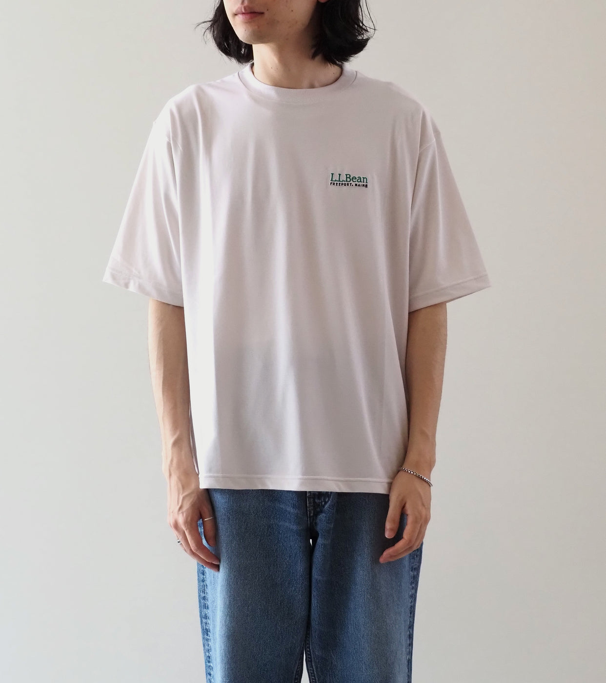 L.L.Bean JAPAN EDITION Abbot Short Sleeve Crew , Ivory