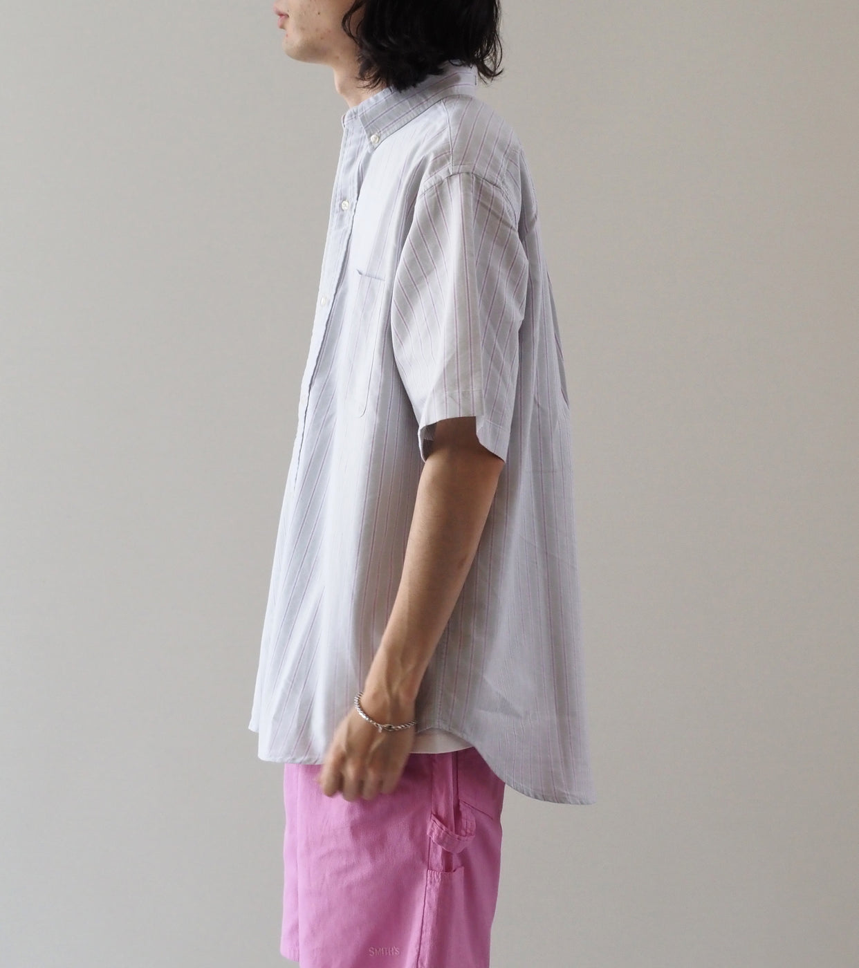 L.L.Bean JAPAN EDITION ORONO Short Sleeve Shirt, Jada × Plum × White