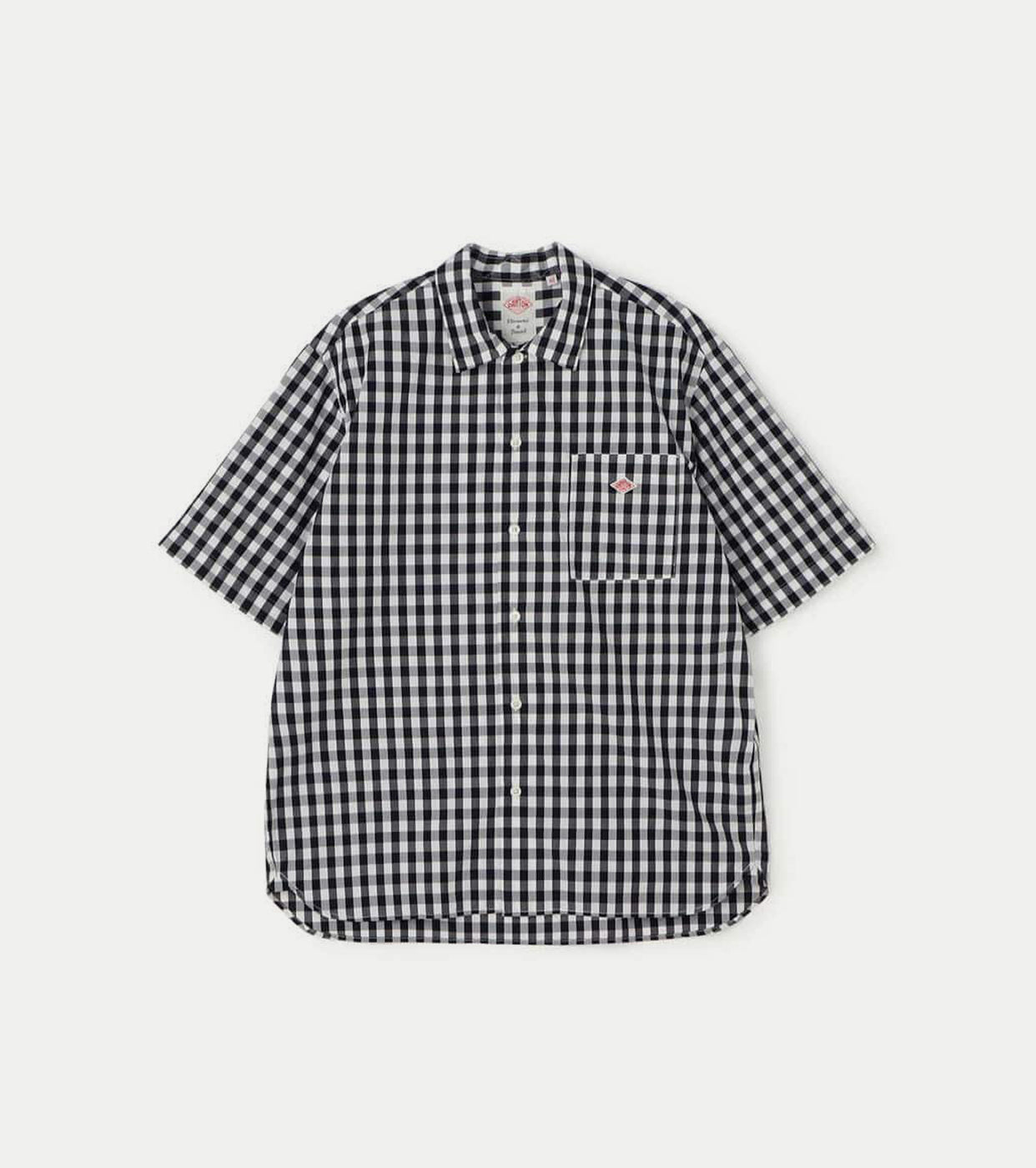 DANTON Cotton Short sleeves Work shirt , Navy x White Gingham