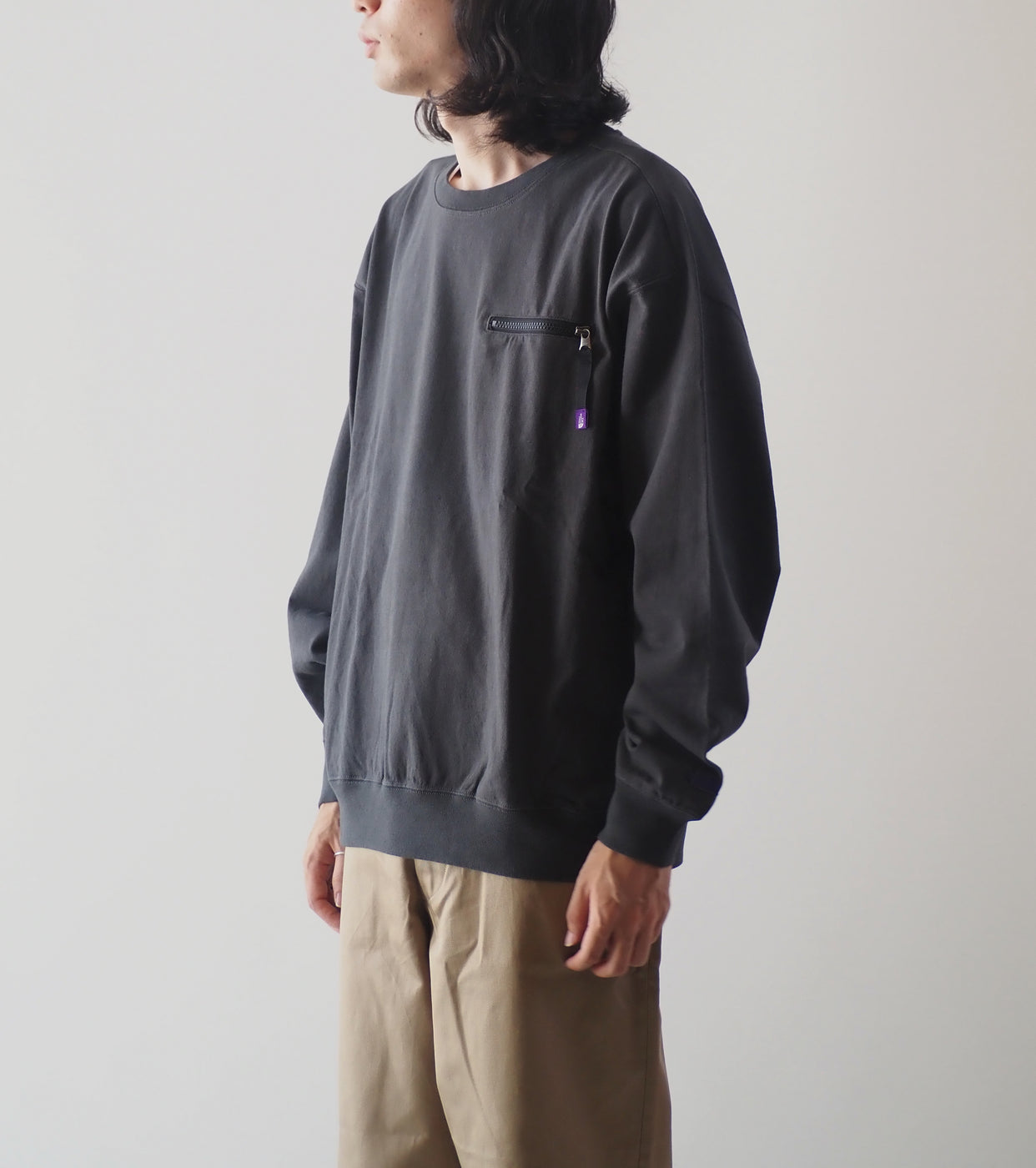 9.5oz Cotton Jersey Field Pullover, Charcoal