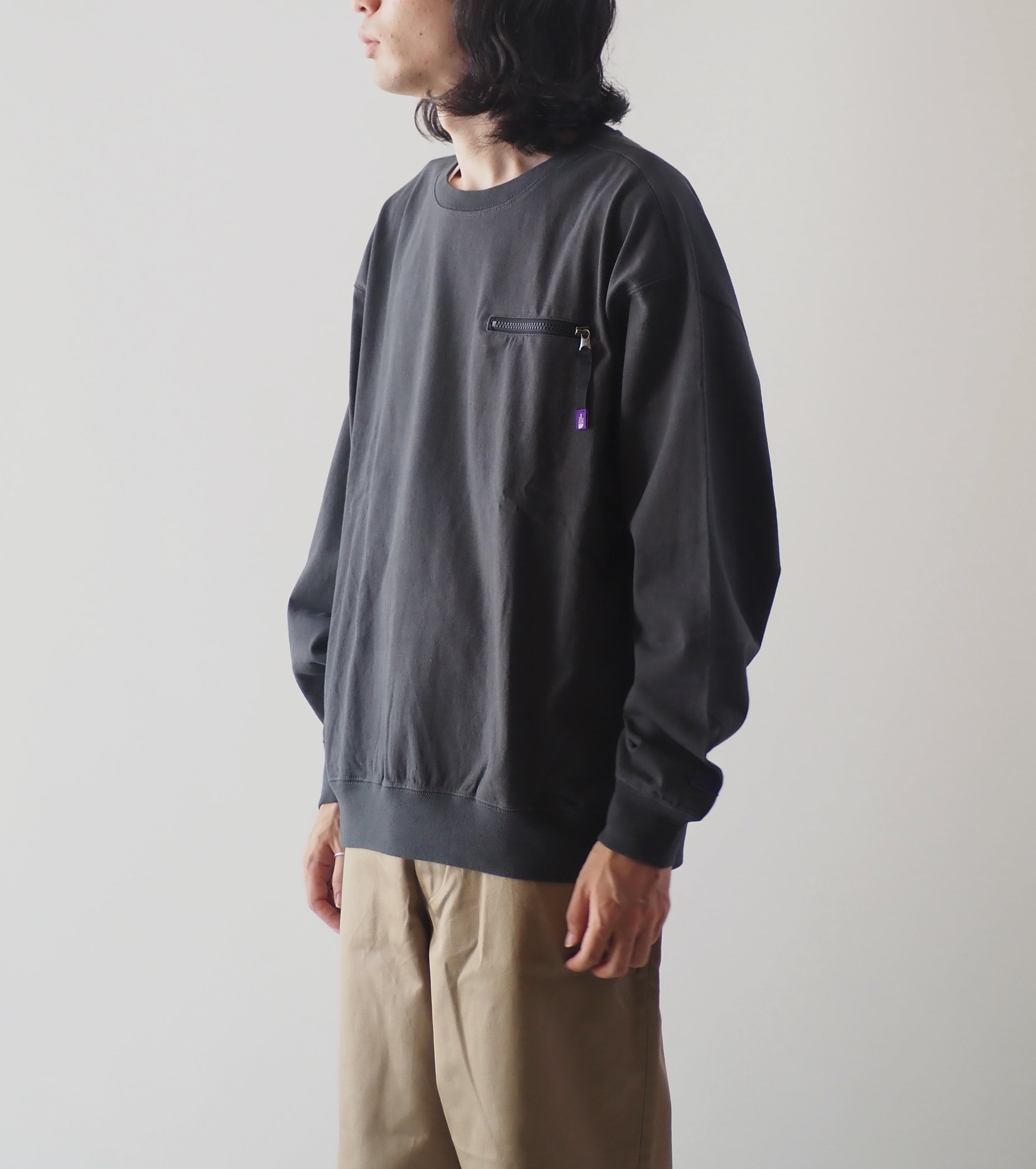 9.5oz Cotton Jersey Field Pullover, Charcoal