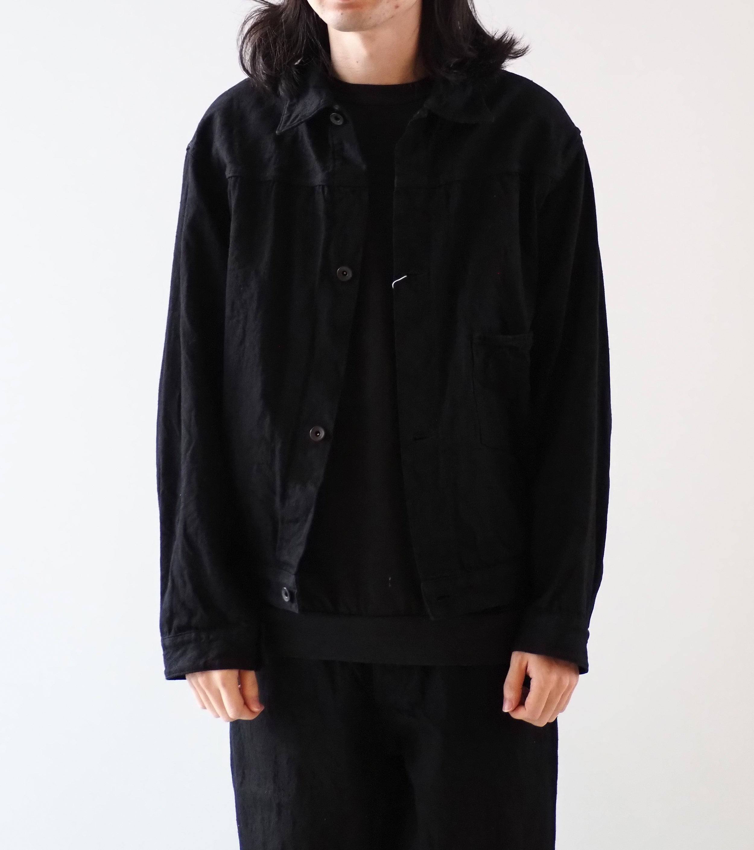 COMOLI DENIM JACKET, Black