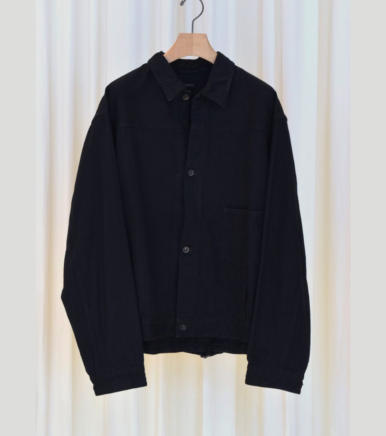 COMOLI DENIM JACKET, Black