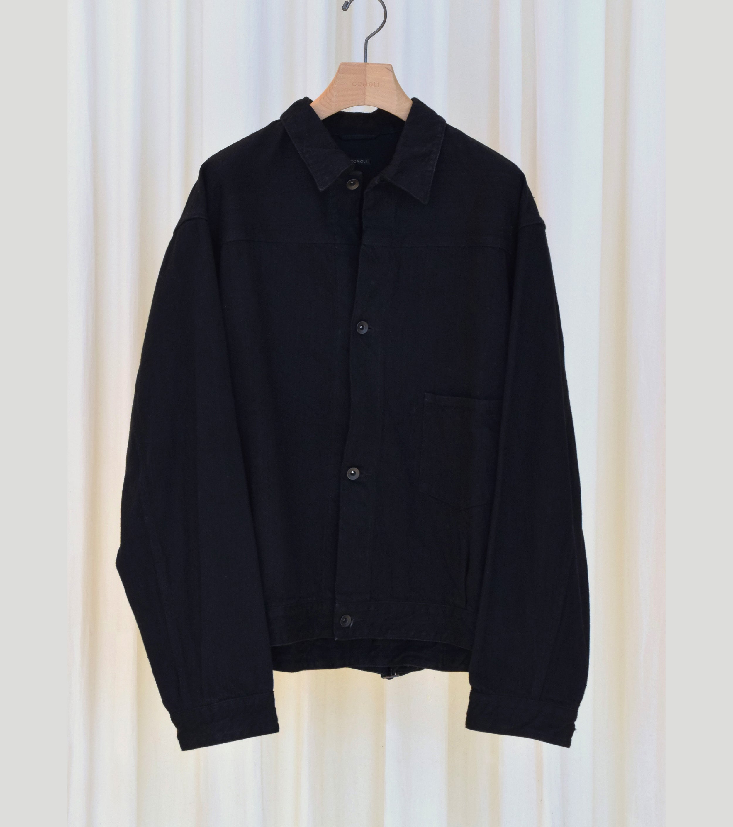 COMOLI DENIM JACKET, Black