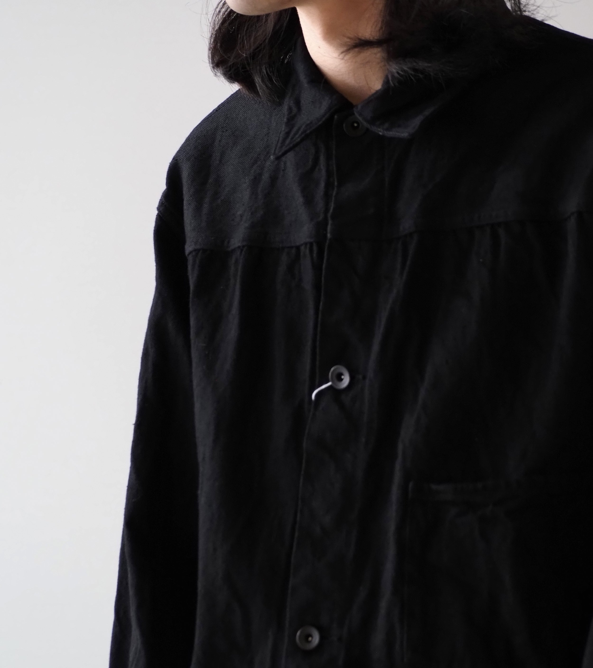COMOLI DENIM JACKET, Black