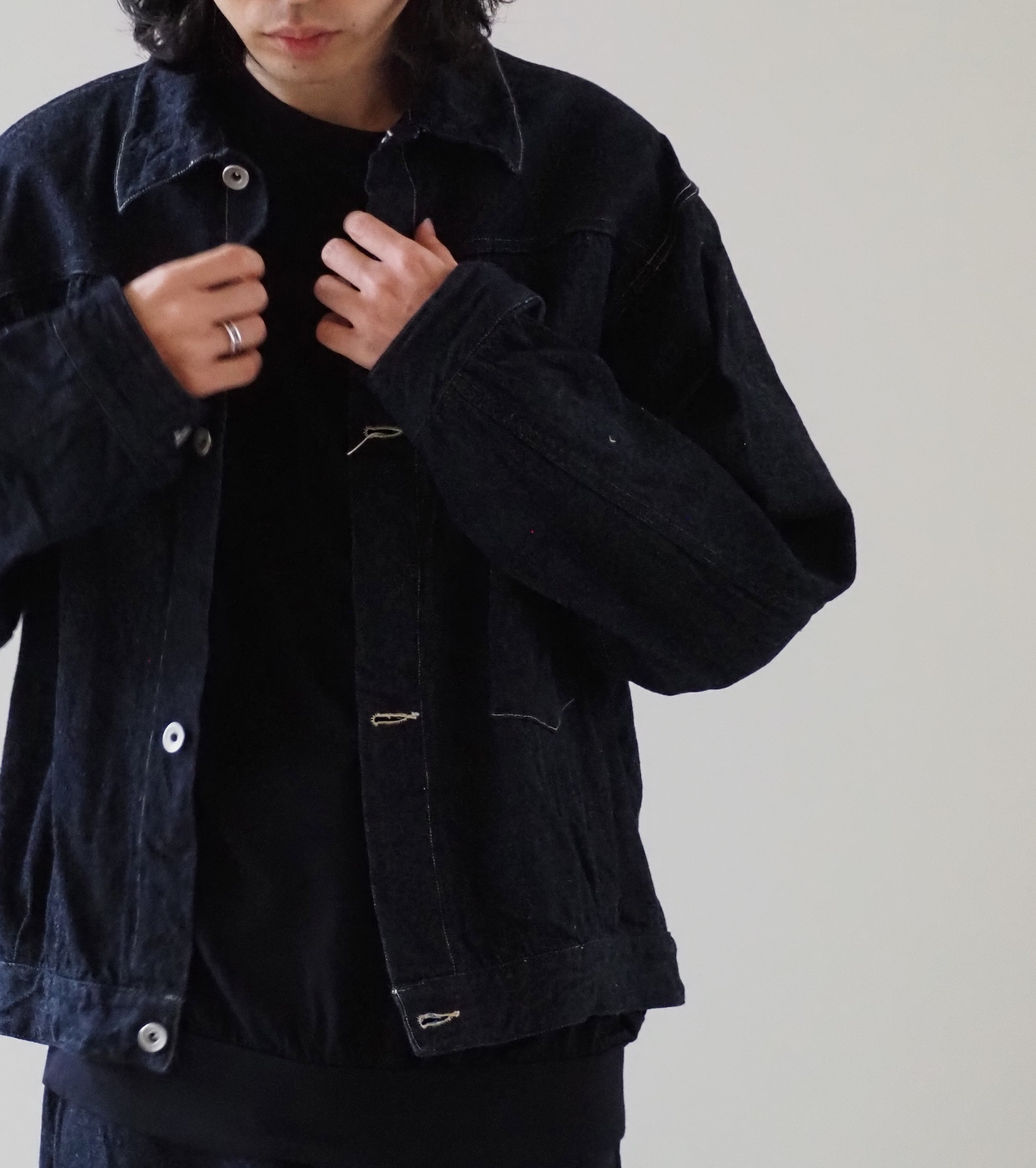 COMOLI DENIM JACKET, Navy