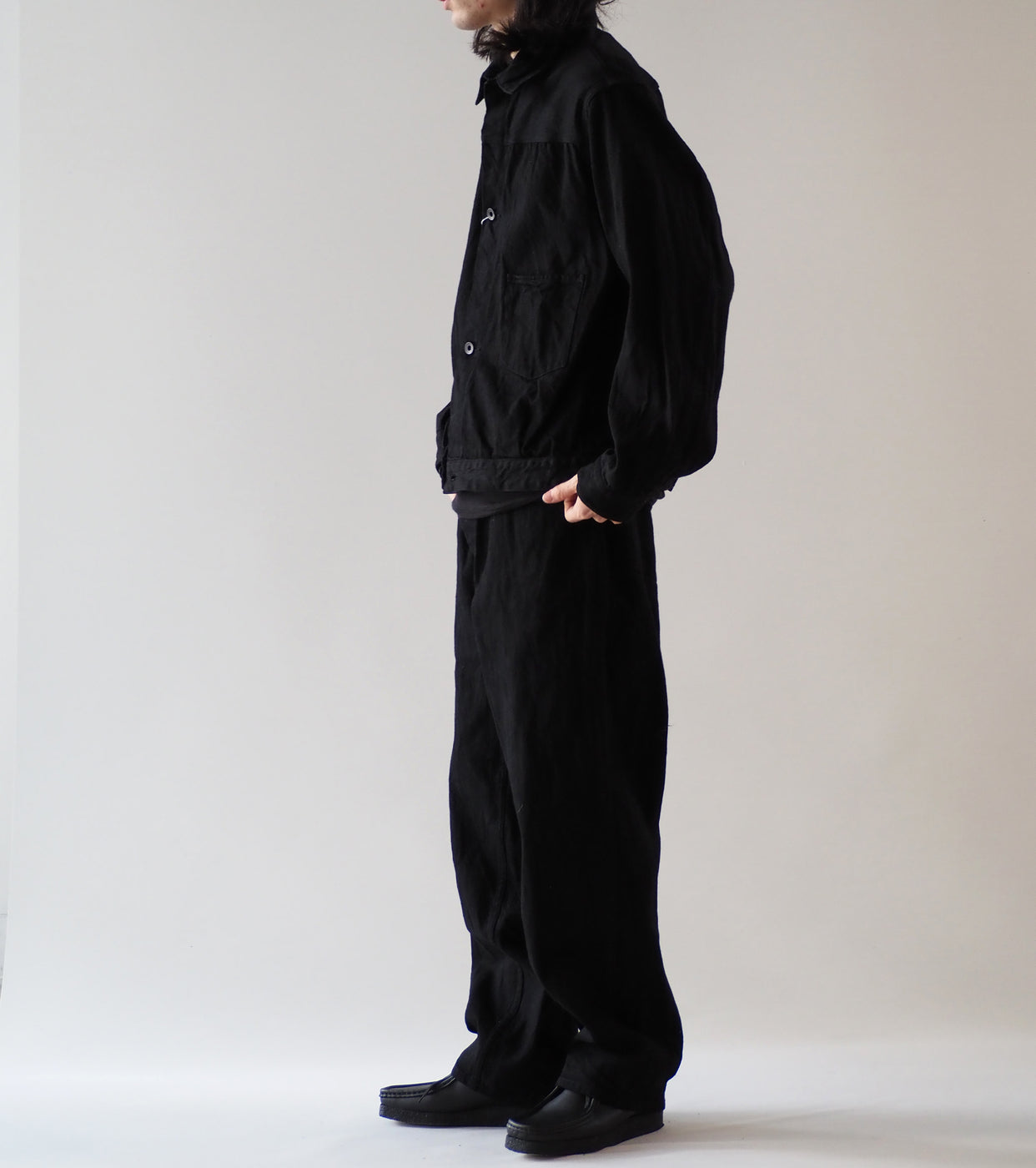 COMOLI DENIM JACKET, Black