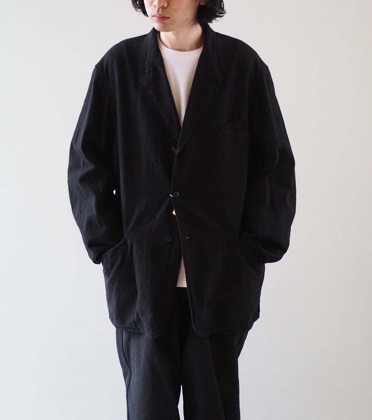 COMOLI Cotton Duck Jacket , Black
