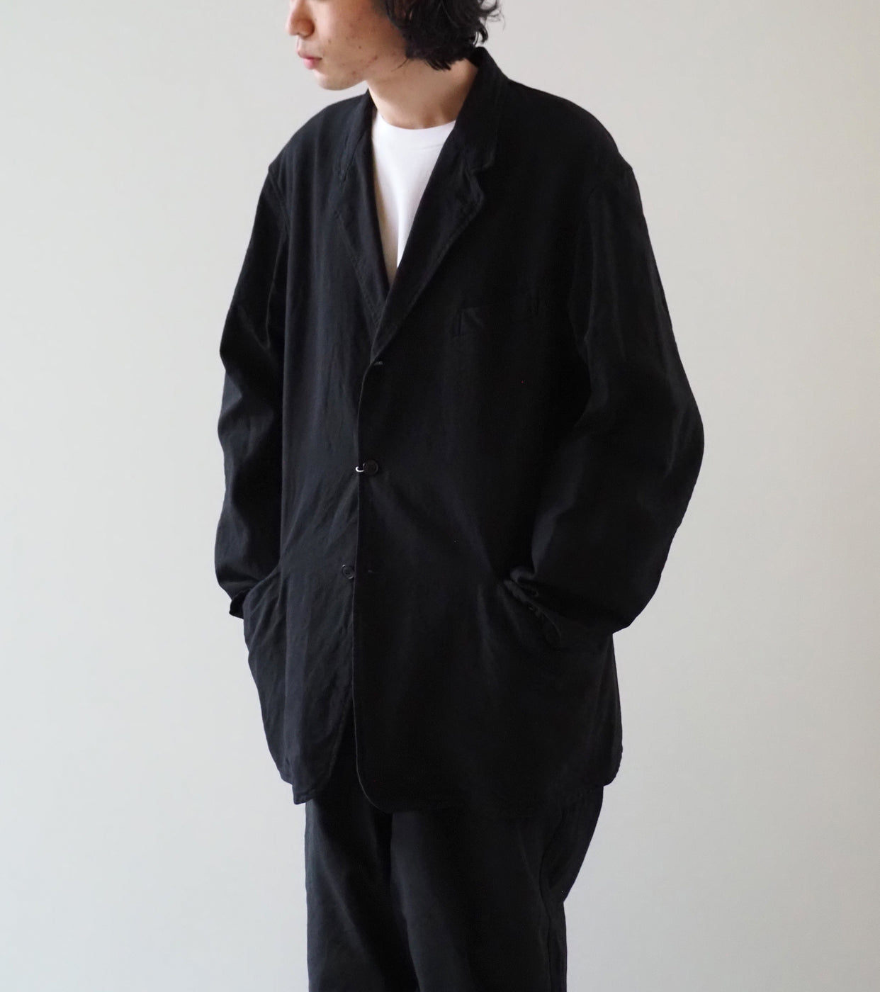 COMOLI Cotton Duck Jacket , Black