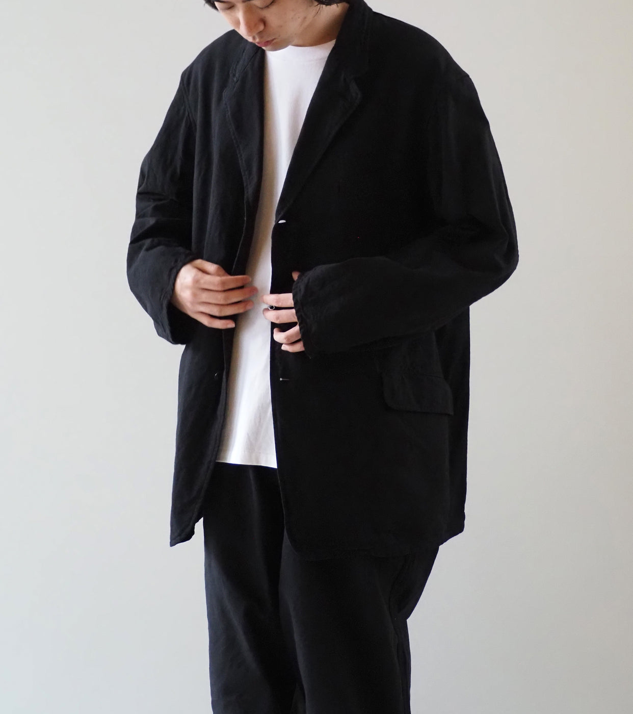 COMOLI Cotton Duck Jacket , Black