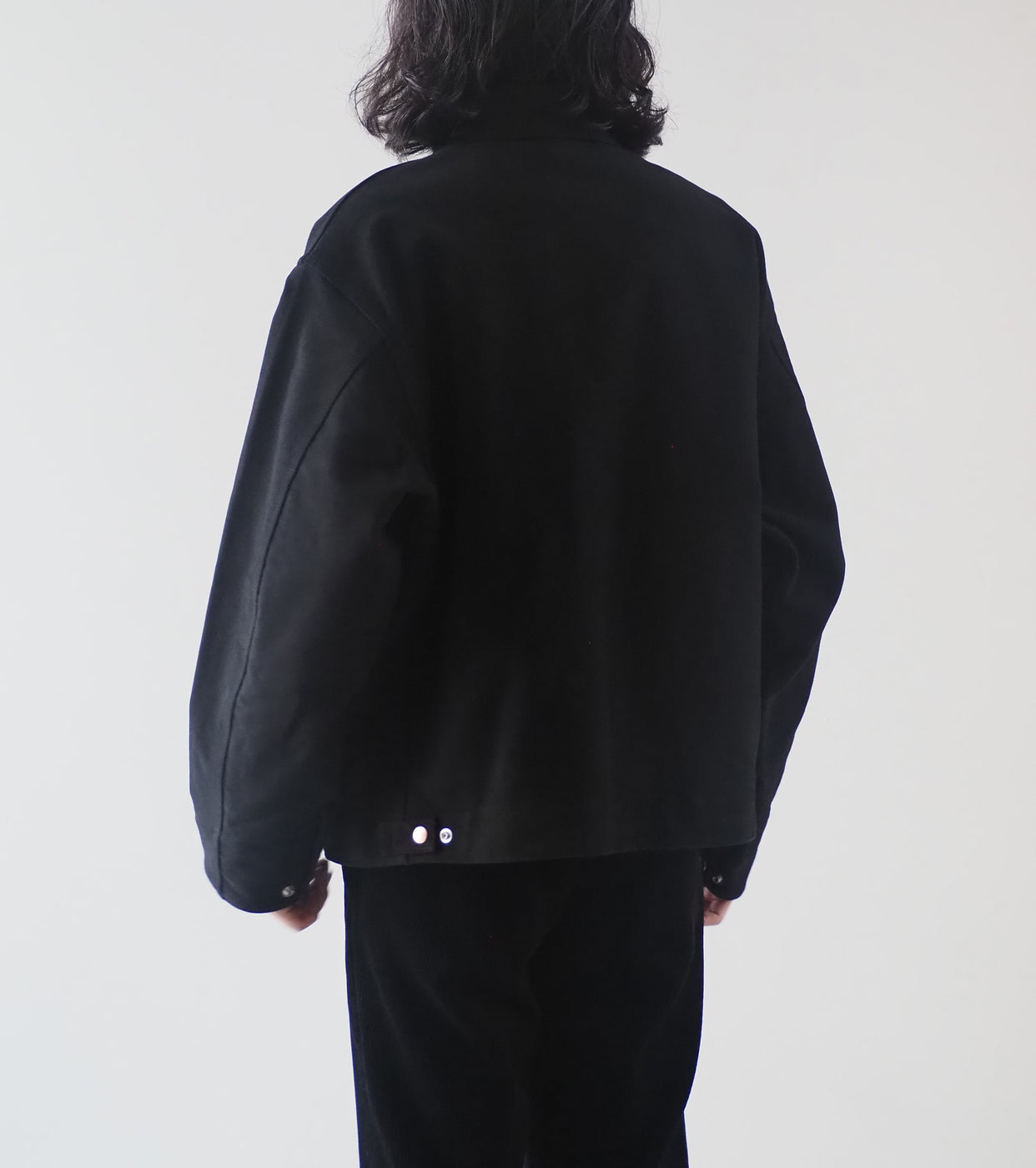 COMOLI Mole Skin Zip Short Jacket , Black