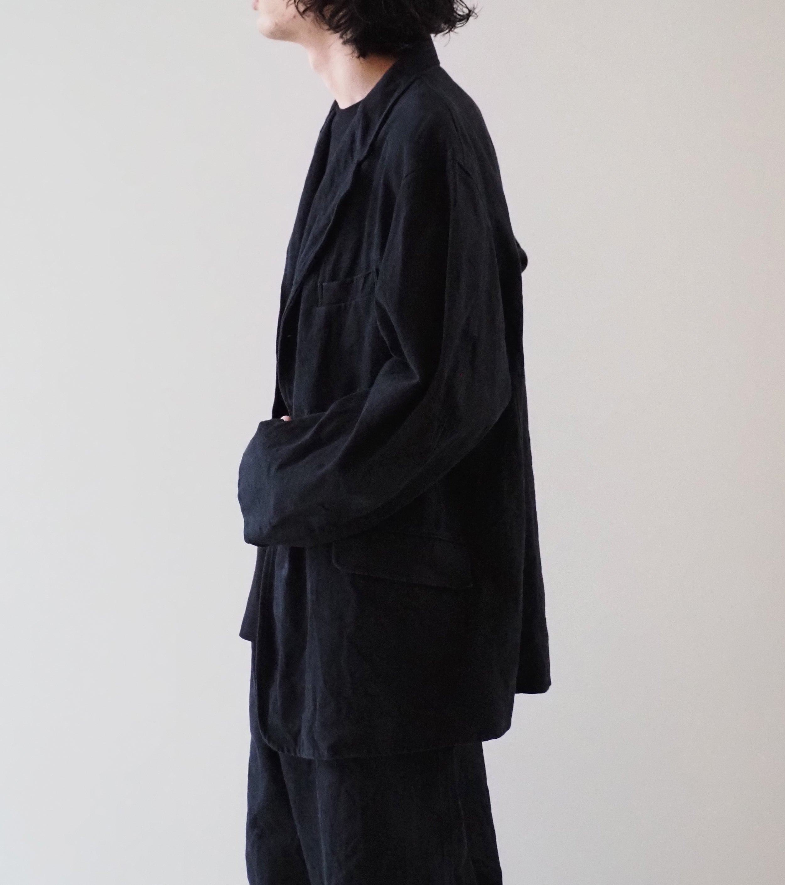 COMOLI Black Drill Jacket, Black