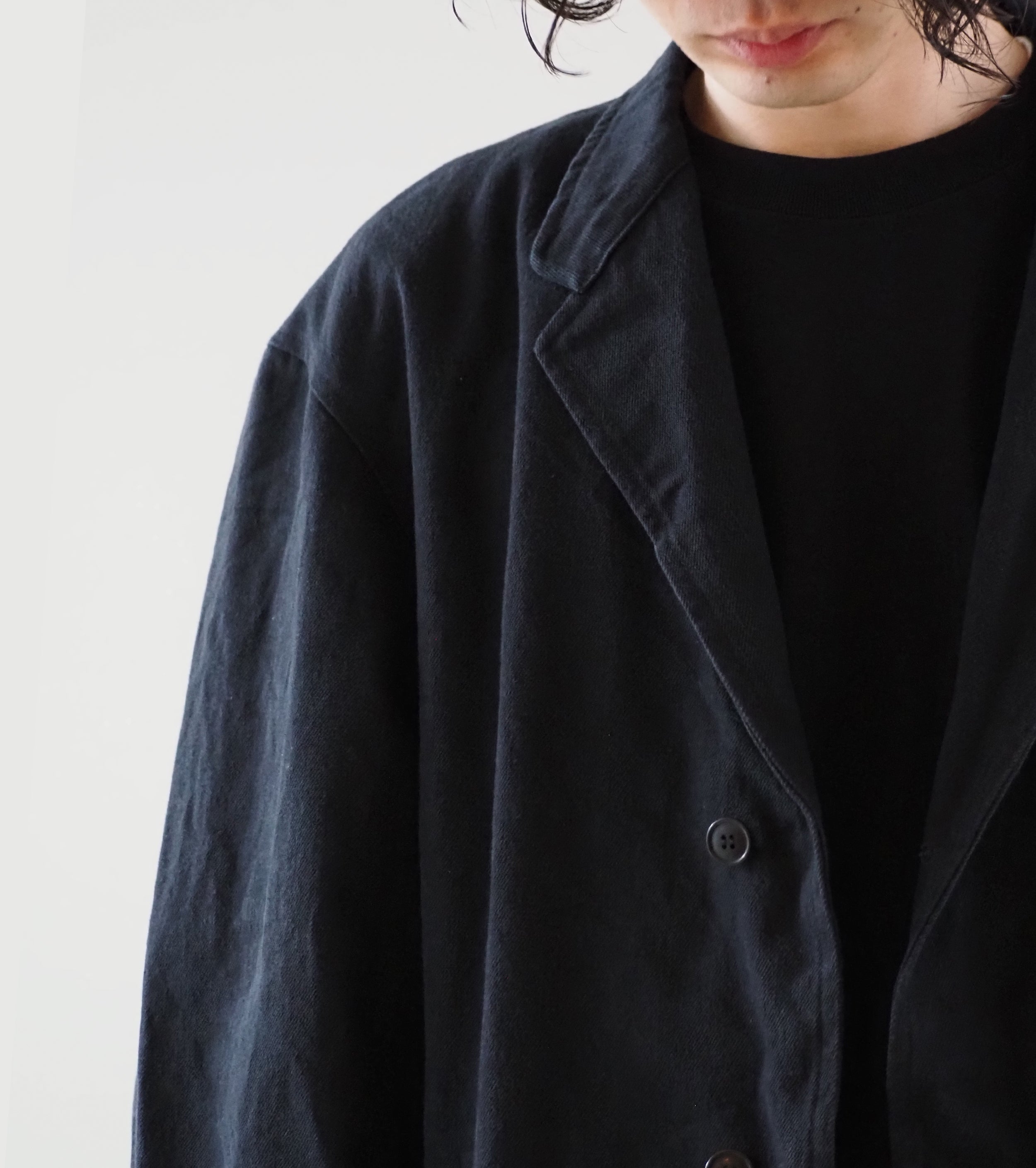 COMOLI Black Drill Jacket, Black