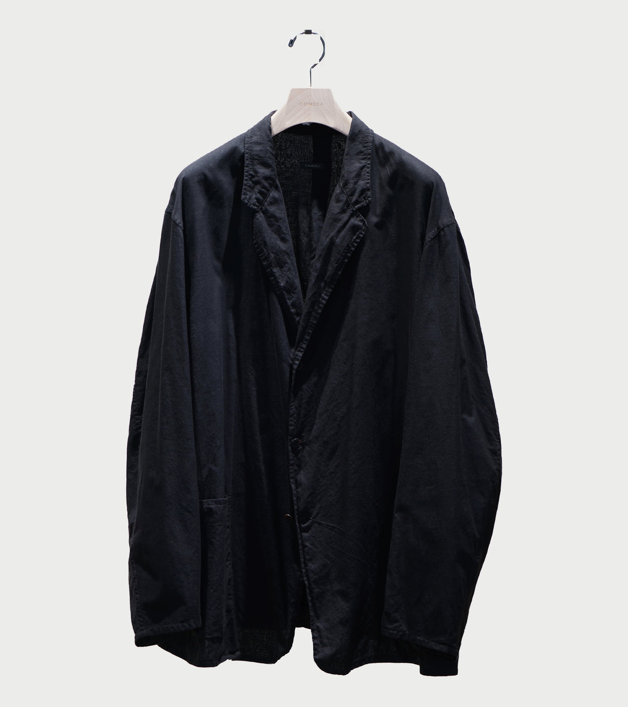 COMOLI KHADI Cotton Jacket , Black