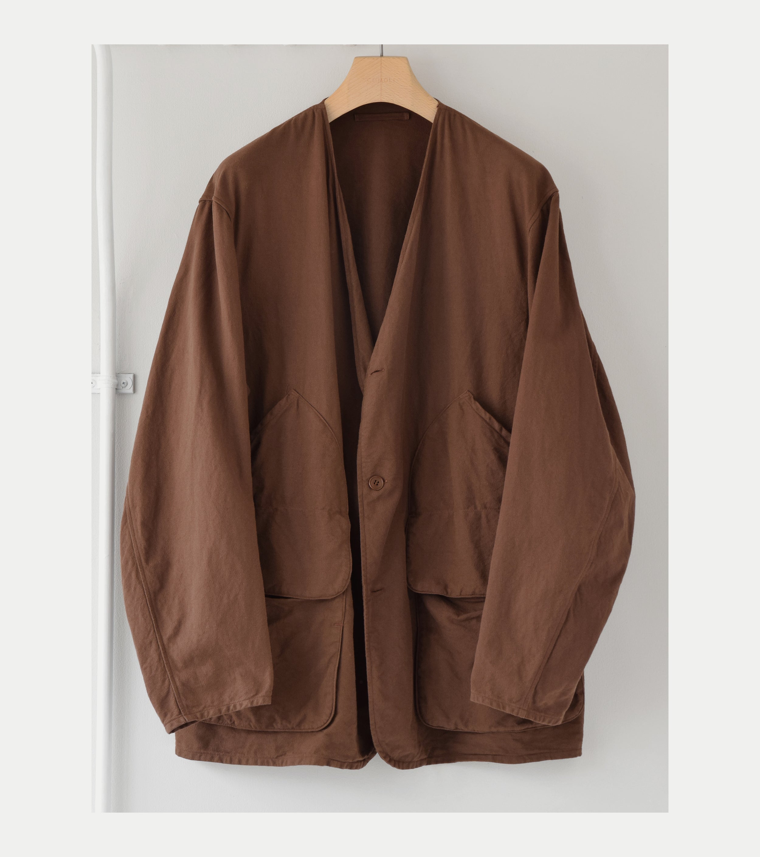 COMOLI コットン ダックス  ハンティング ジャケット, Brown