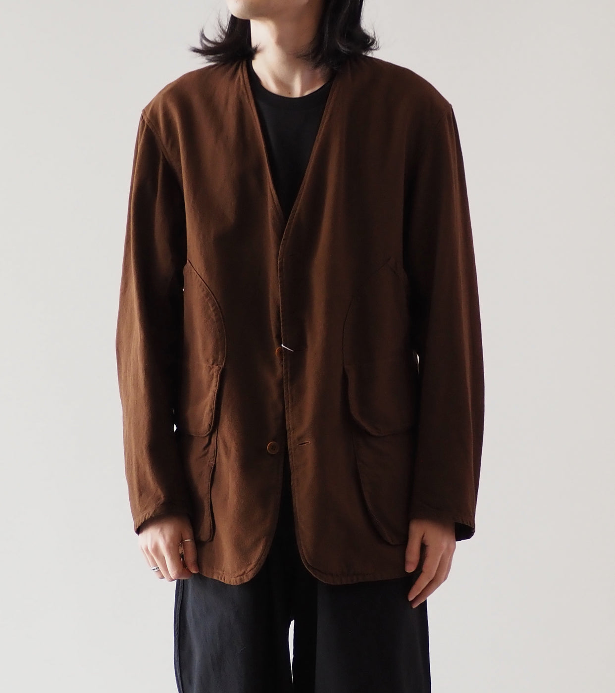 COMOLI コットン ダックス  ハンティング ジャケット, Brown