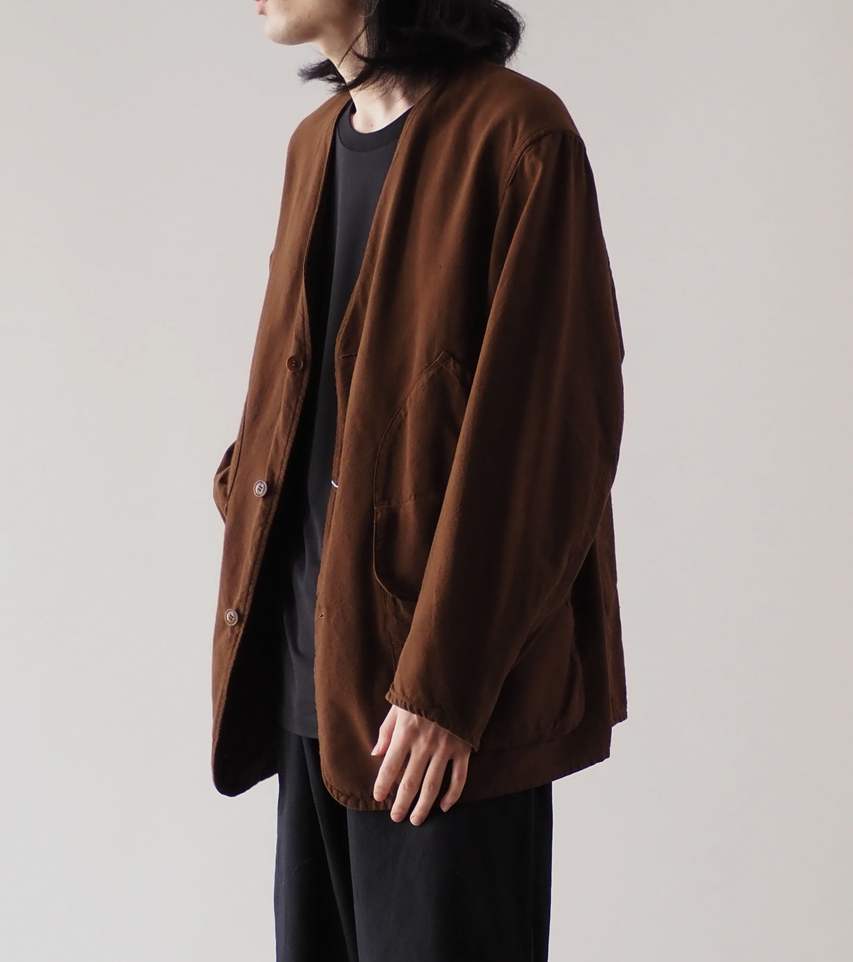 COMOLI コットン ダックス  ハンティング ジャケット, Brown