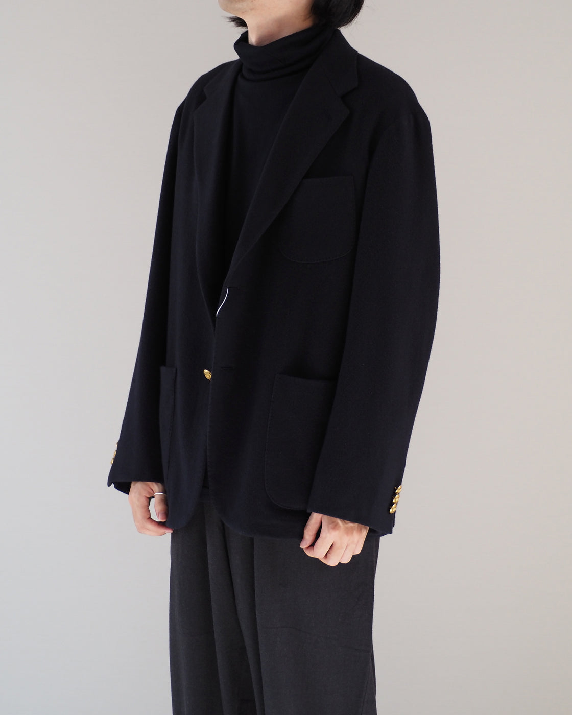 COMOLI Cashmere Navy Blazer, Navy