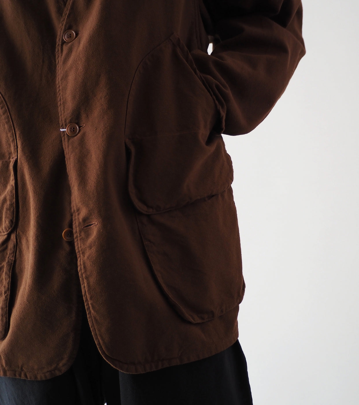 COMOLI Cotton Ducks Hunting Jacket, Brown