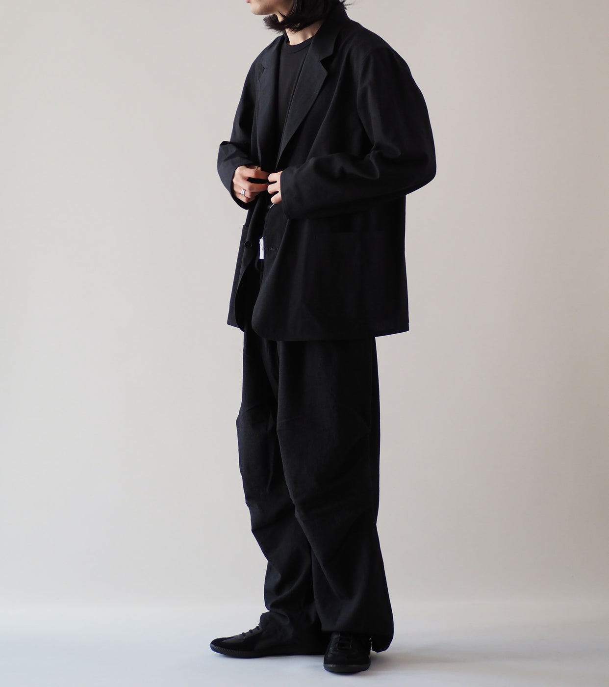 COMOLI Wool Jacket, ,Charcoal