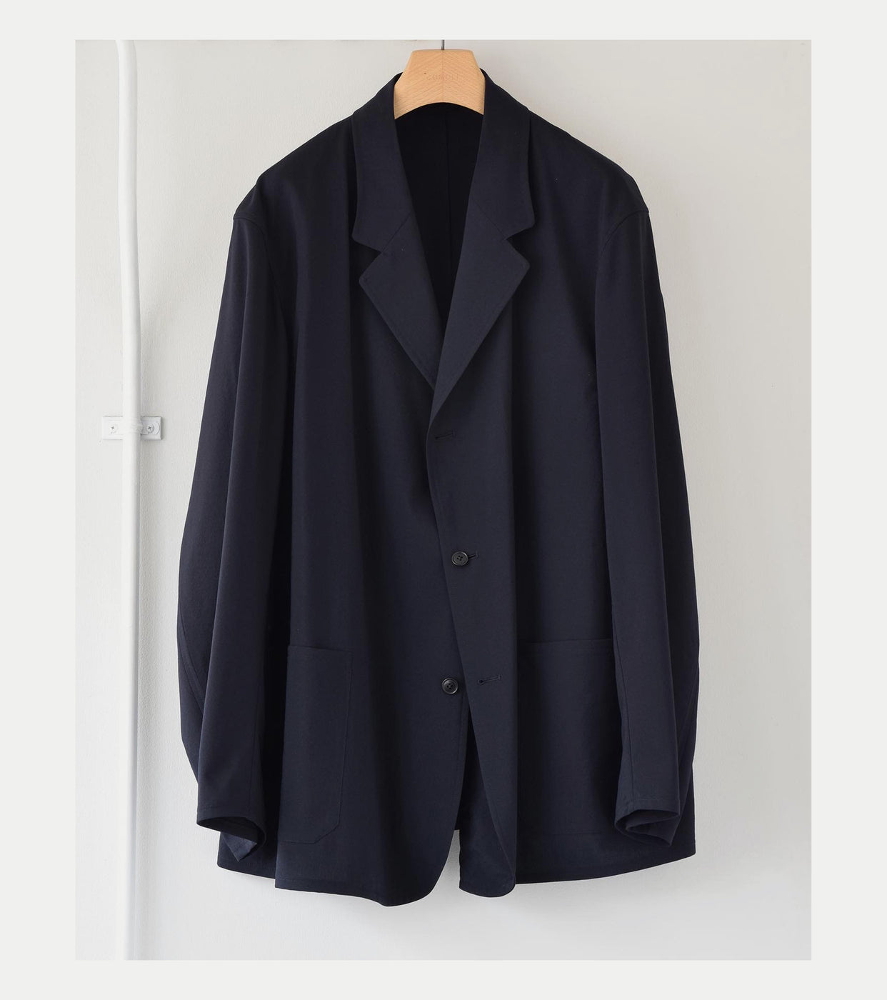 COMOLI Wool Jacket, ,Navy