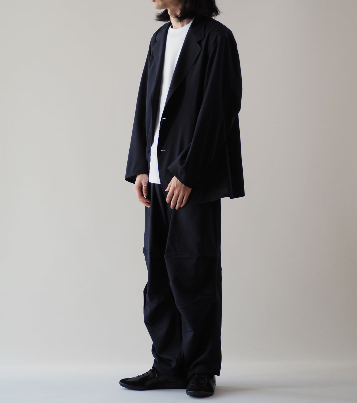 COMOLI Wool Jacket, ,Navy