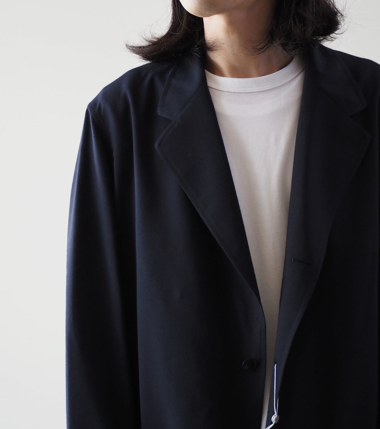 COMOLI Wool Jacket, ,Navy
