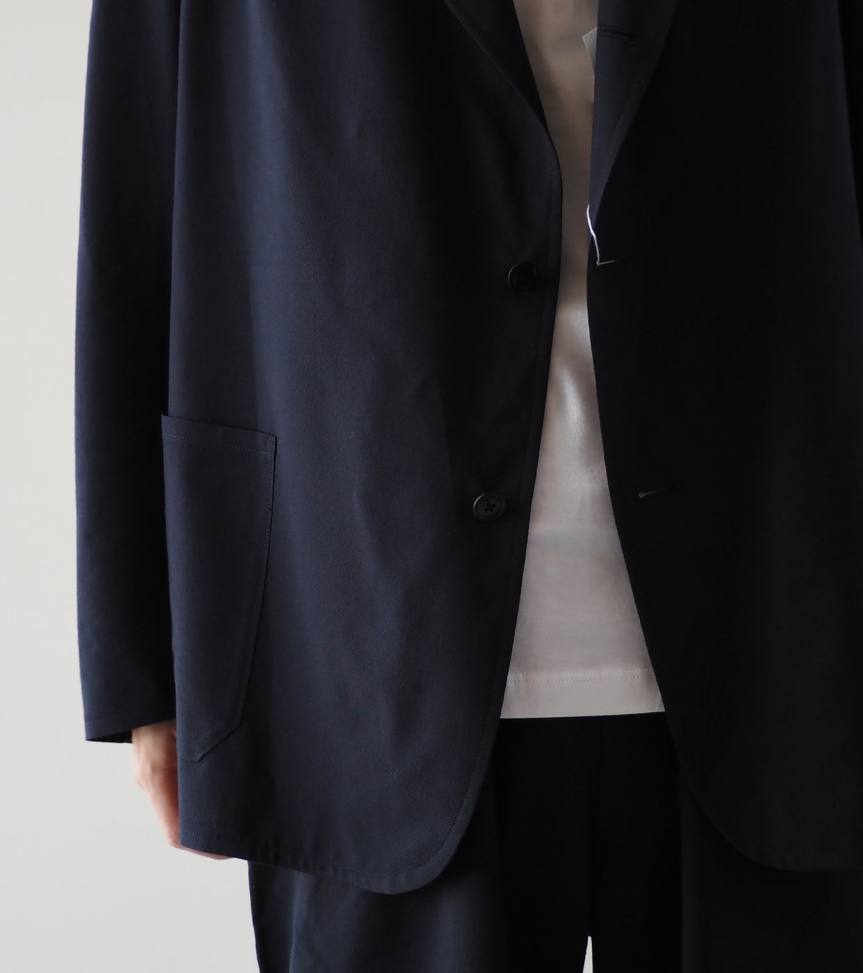 COMOLI Wool Jacket, ,Navy