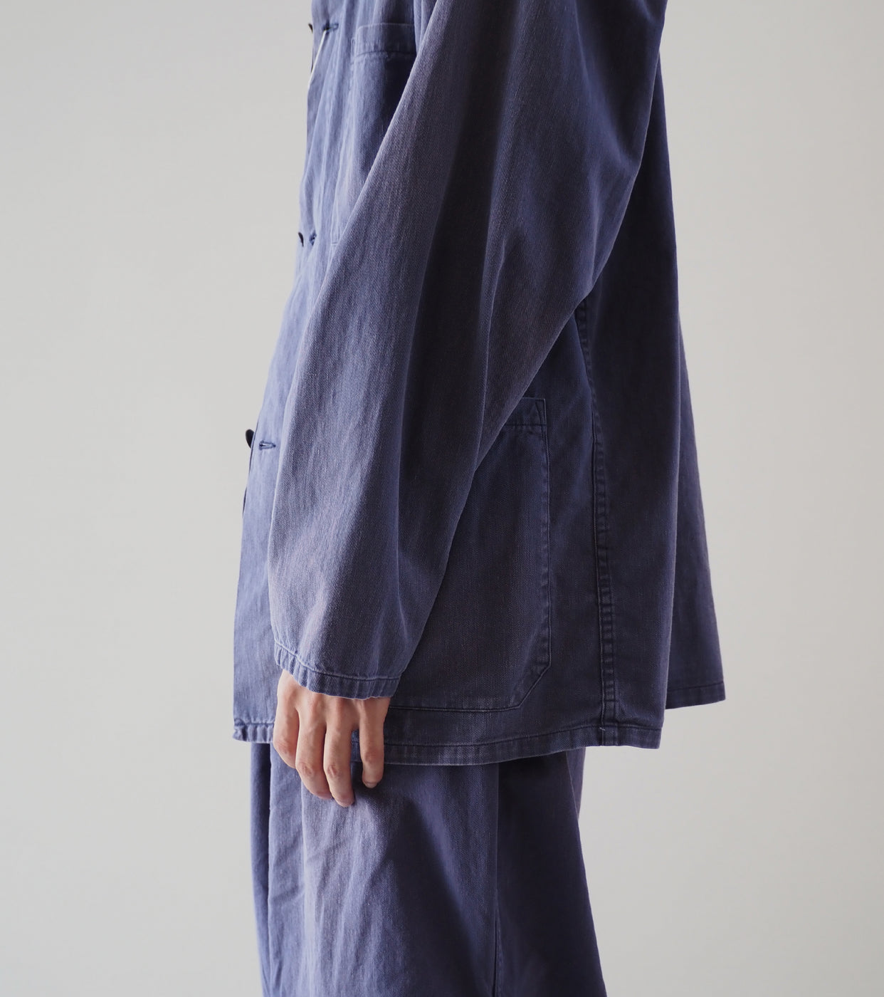 COMOLI Cotton Drill Work Jacket, Fade Blue