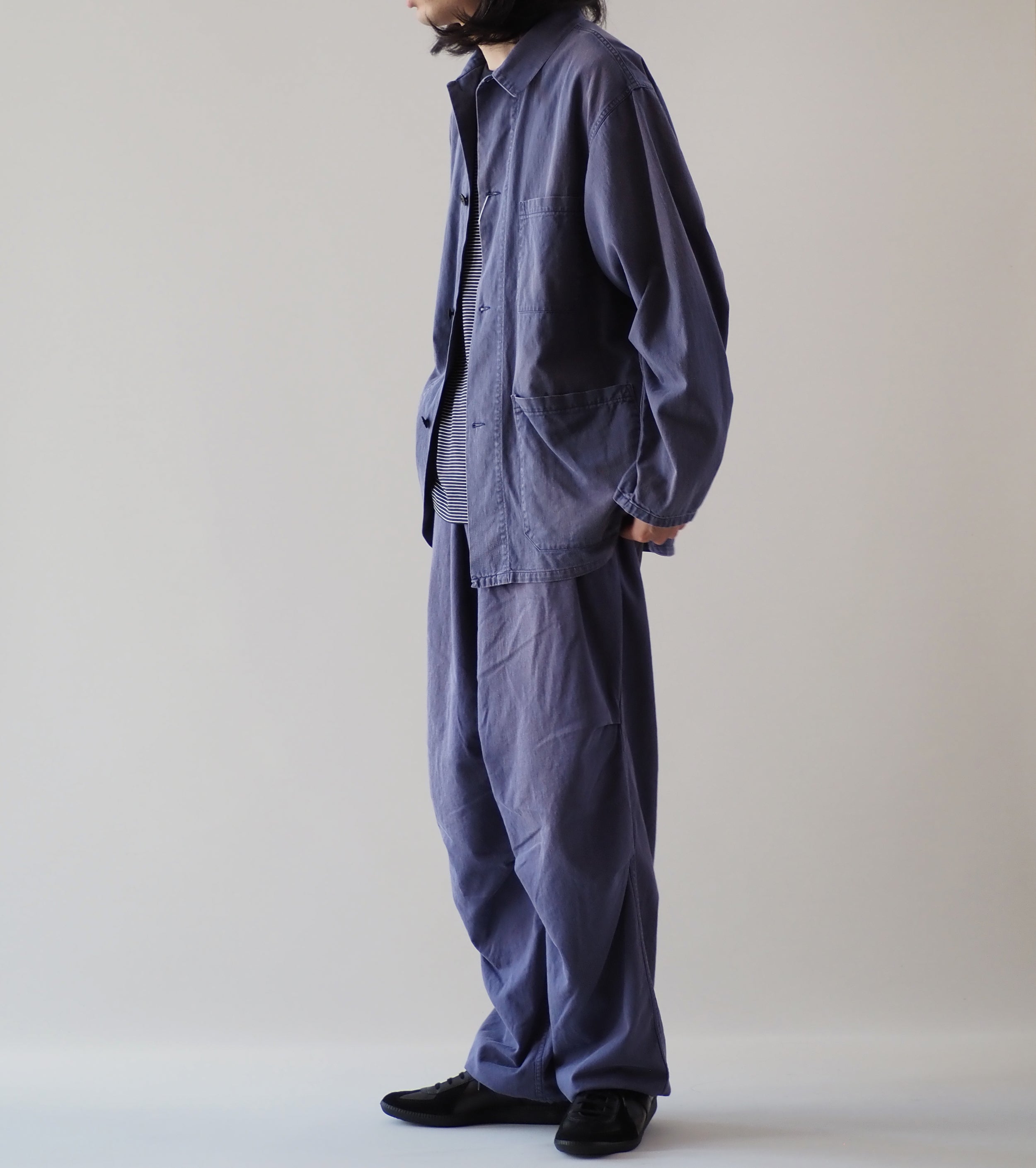 COMOLI Cotton Drill Work Jacket, Fade Blue