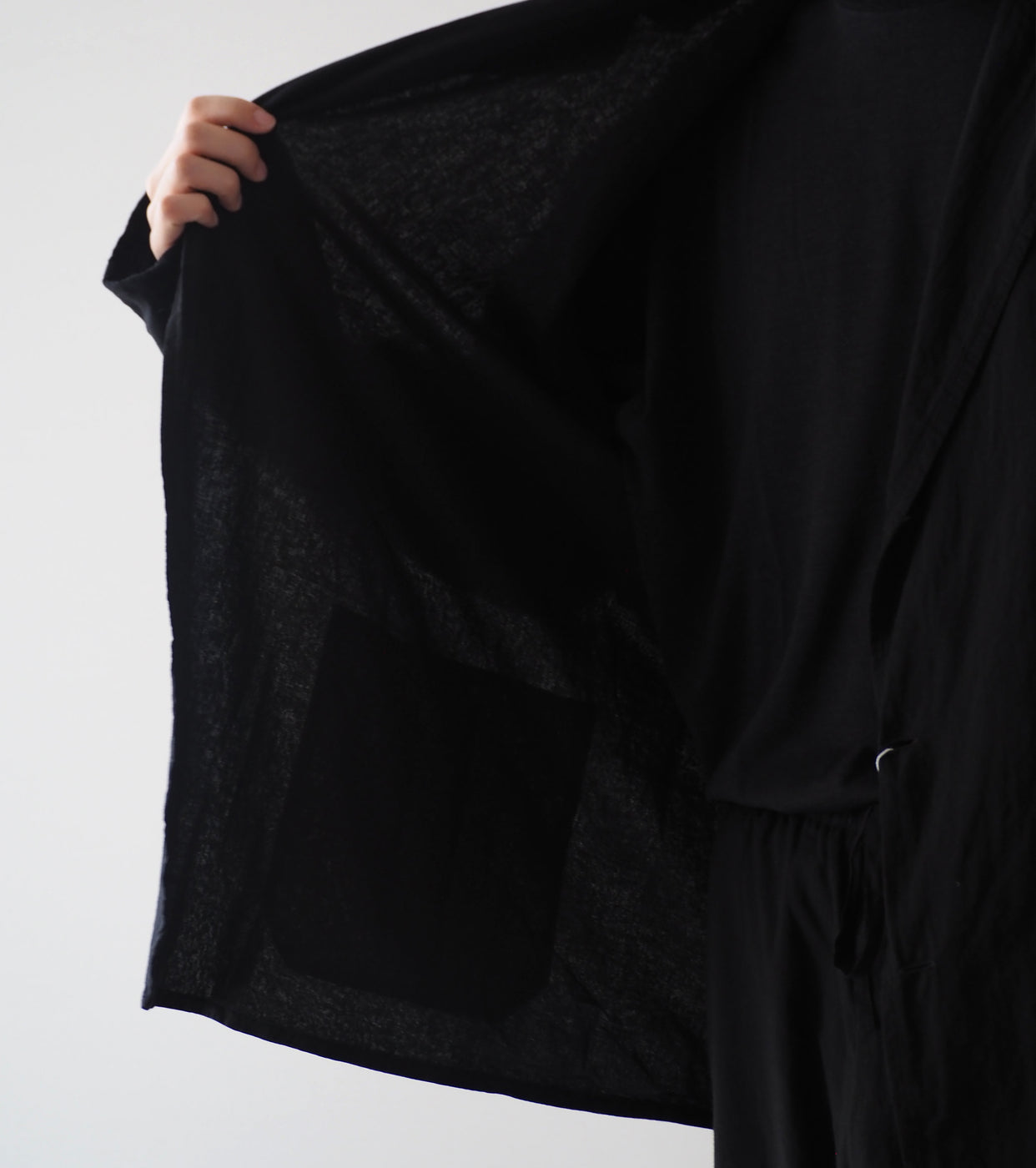 COMOLI KHADI Cotton Jacket , Black