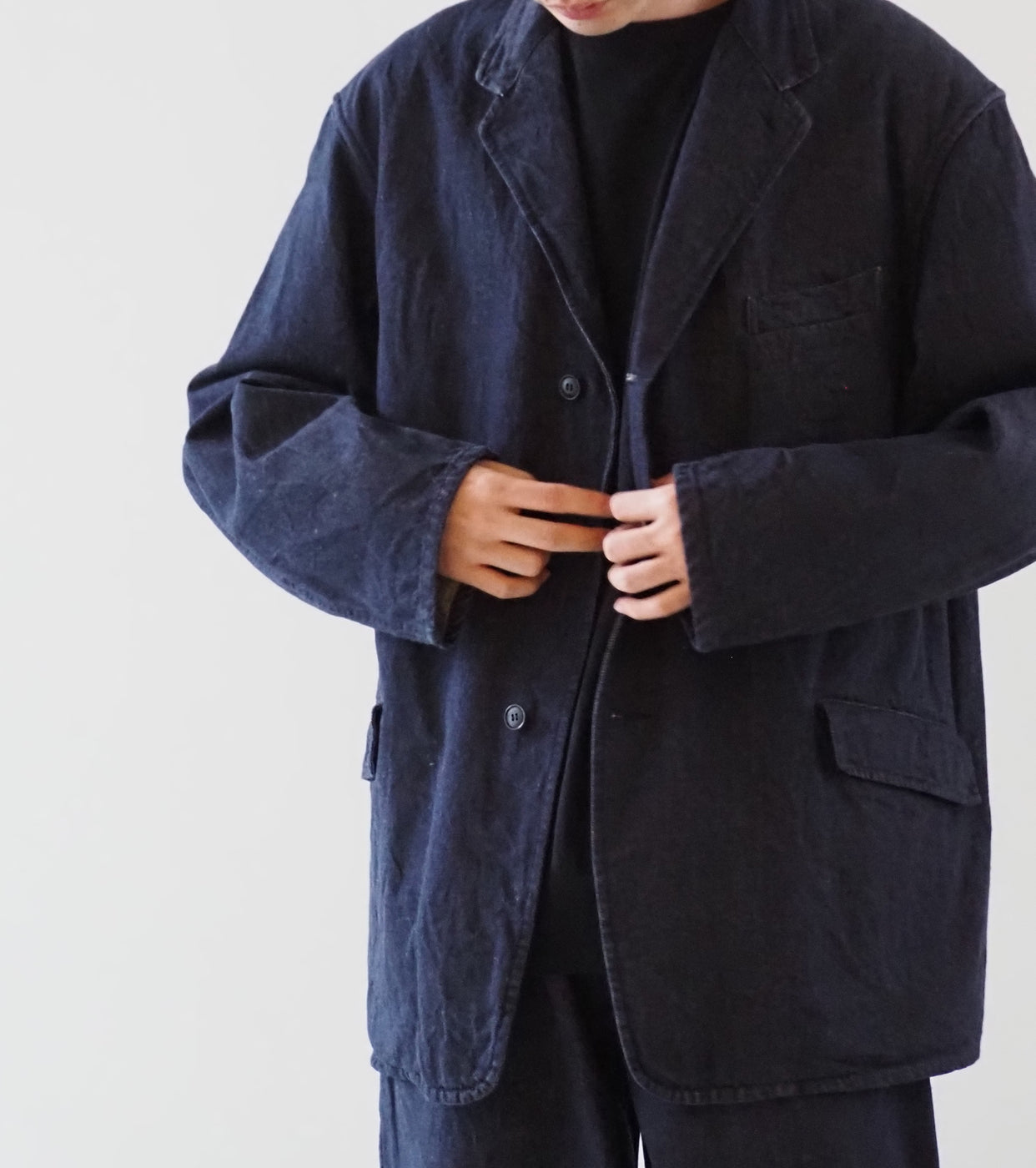 COMOLI Navy Denim Jacket , Navy