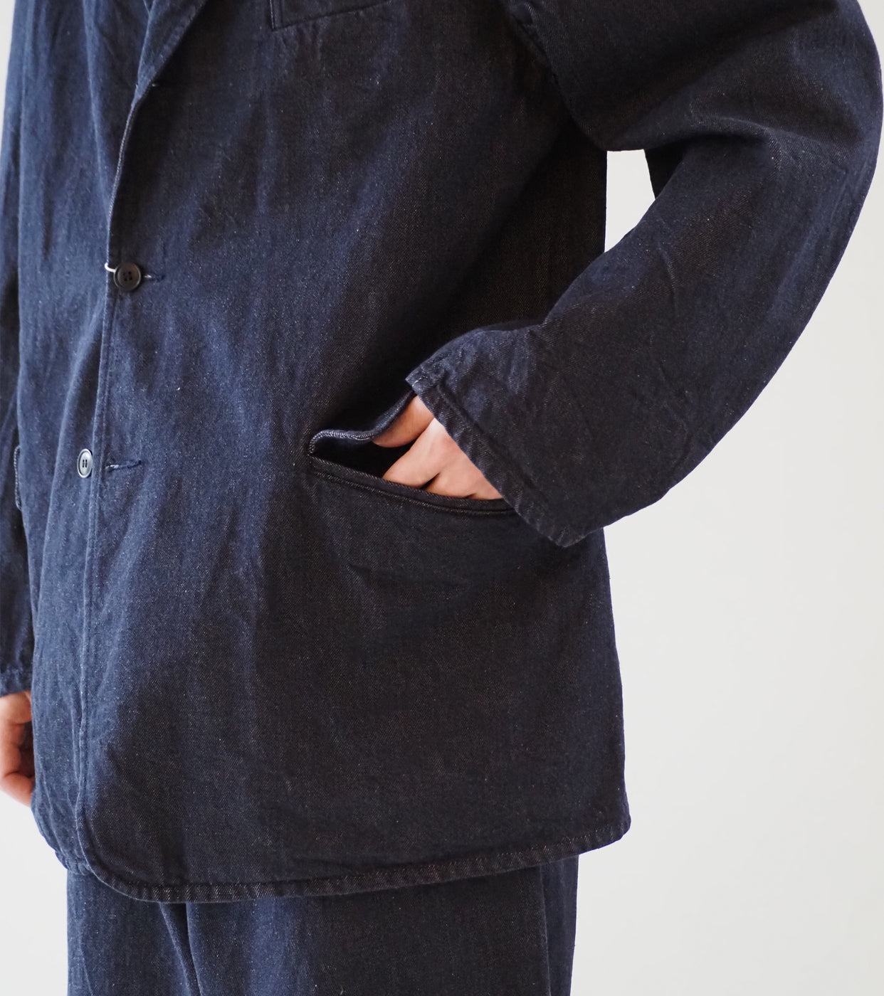 COMOLI Navy Denim Jacket , Navy
