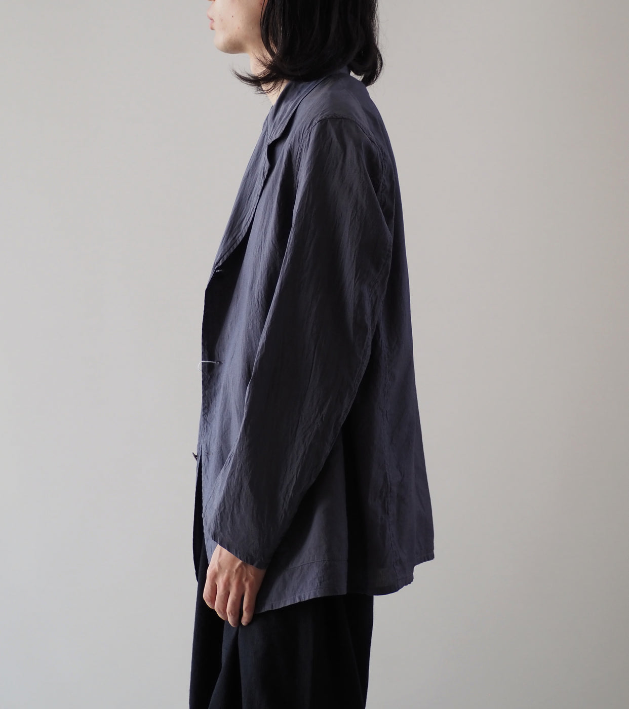 COMOLI コットン シルク ジャケット, Navy