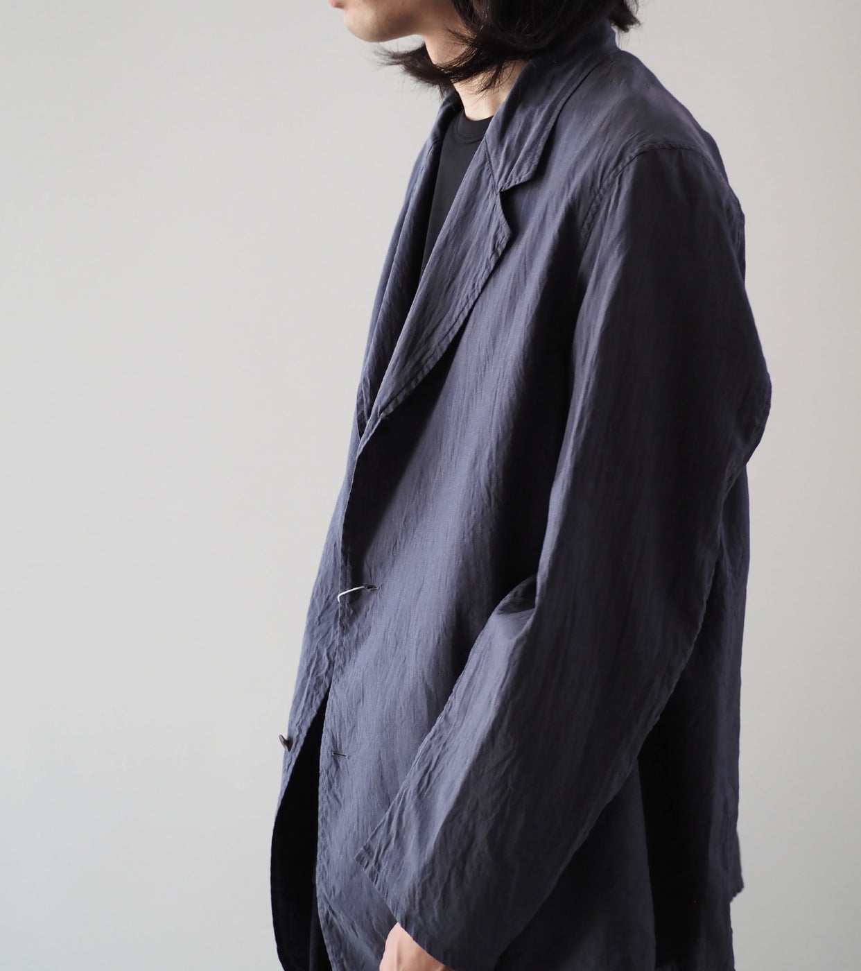 COMOLI Cotton Silk Jaket ,Navy