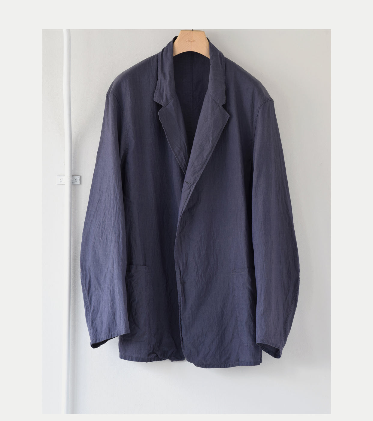 COMOLI コットン シルク ジャケット, Navy