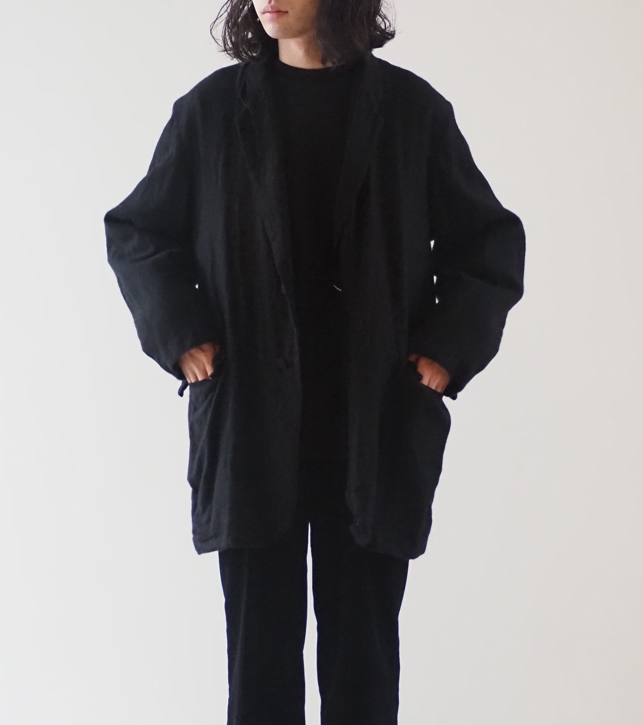 COMOLI Cashmere Silk Frock Coat , Black